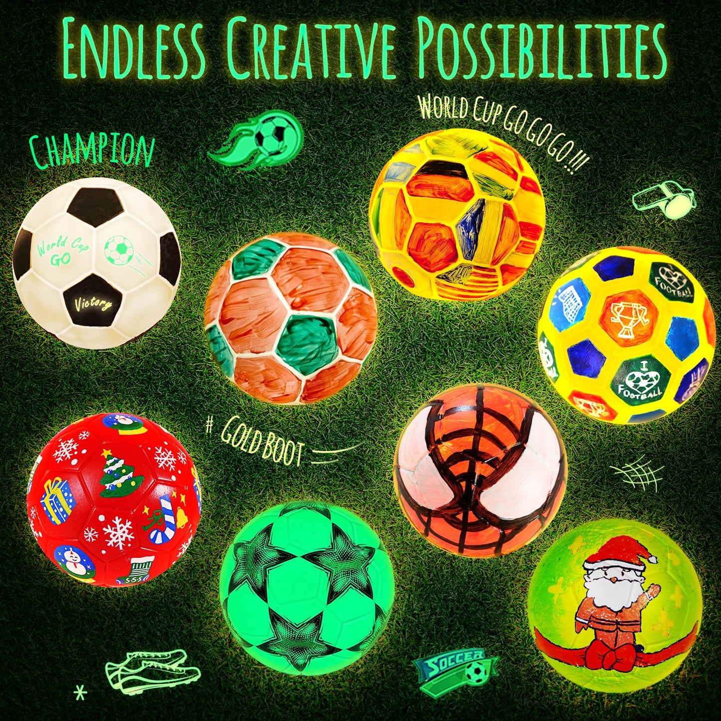 LAOESE Paint Your Own Soccer Ball Lamp Kit | DIY Night Light & Kids Crafts