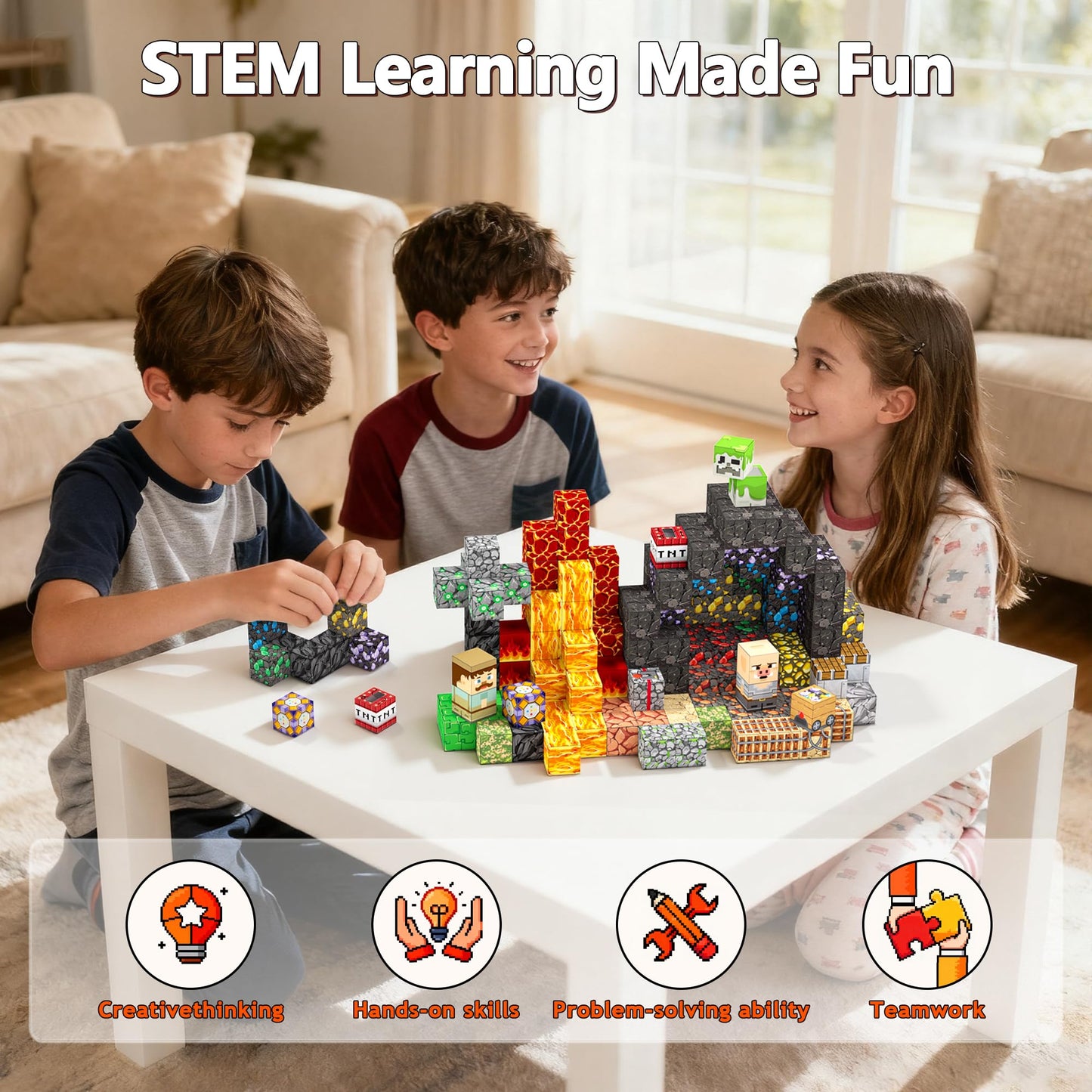 Laoren Magnetic Building Blocks 200PCS — STEM Toys for Kids 4-12