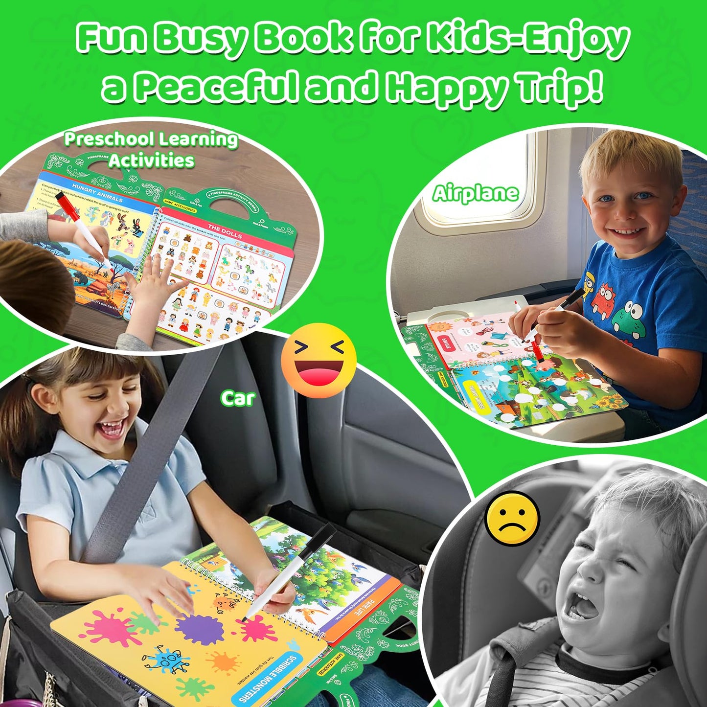 LAOSLAISI Search and Find Activity Books for Kids 3-5 | Screen-Free Travel Games & Busy Book