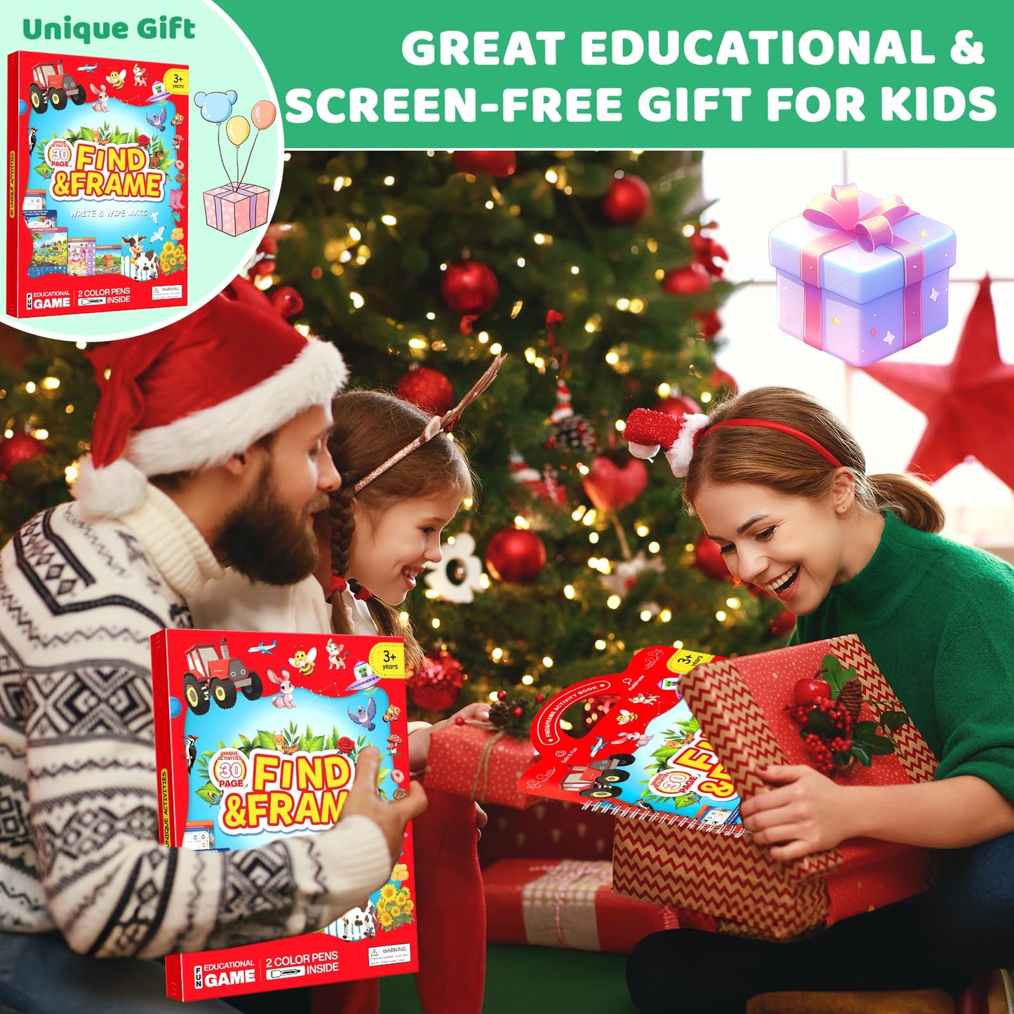 LAOSLAISI Search & Find Activity Books for Kids 3-5 – Screen-Free Travel Learning Busy Book