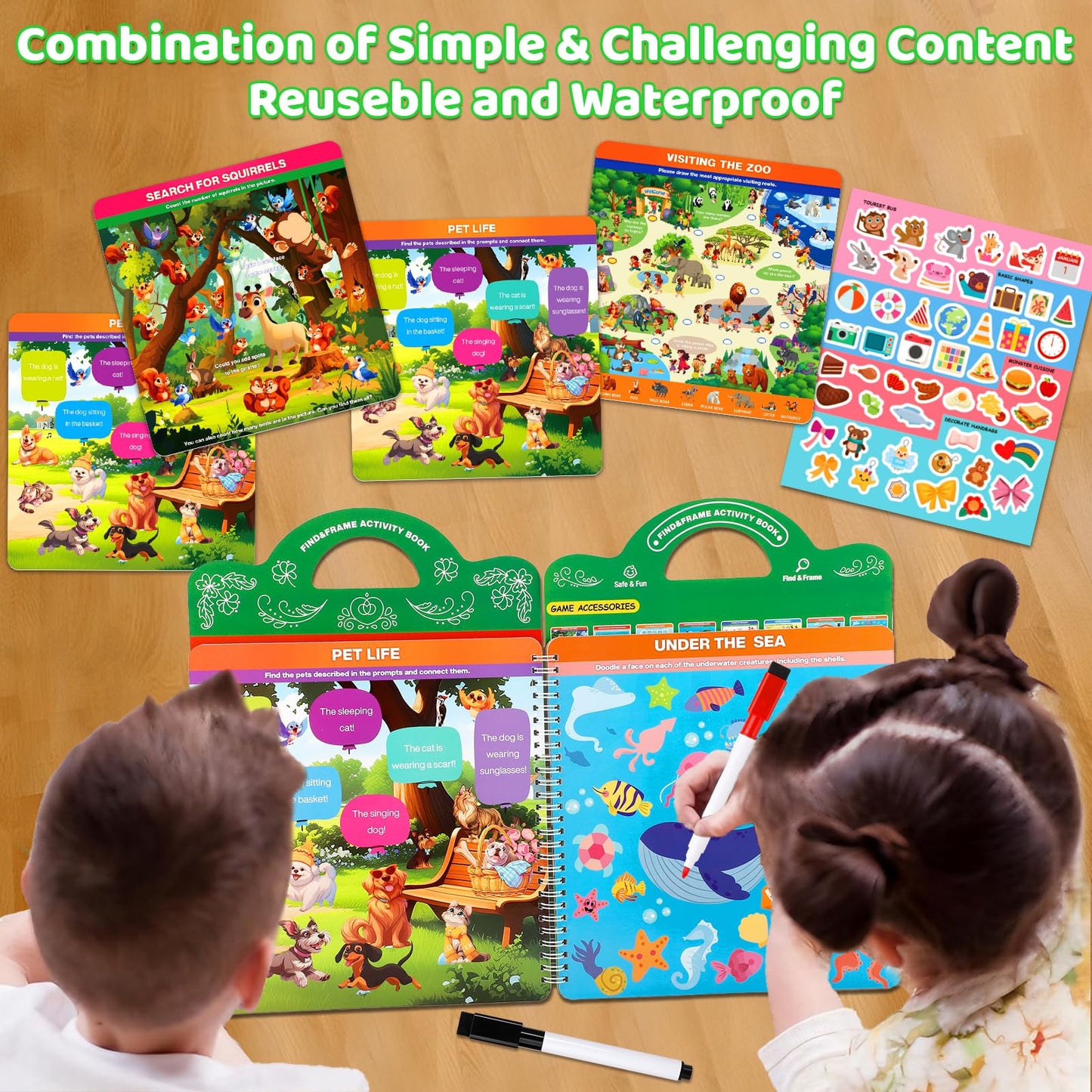 LAOSLAISI Search and Find Activity Books for Kids 3-5 | Screen-Free Travel Games & Busy Book
