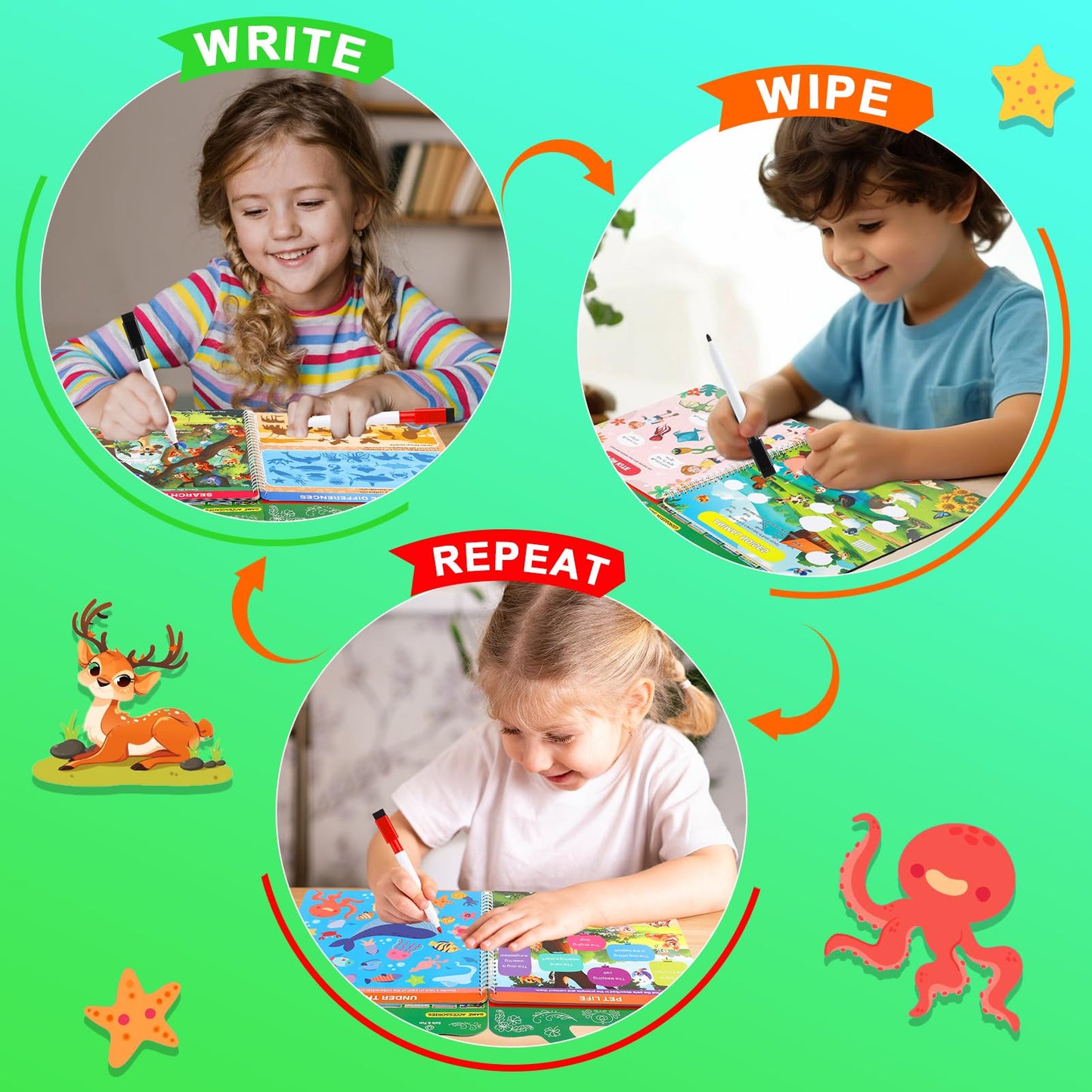 LAOSLAISI Search and Find Activity Books for Kids 3-5 | Screen-Free Travel Games & Busy Book