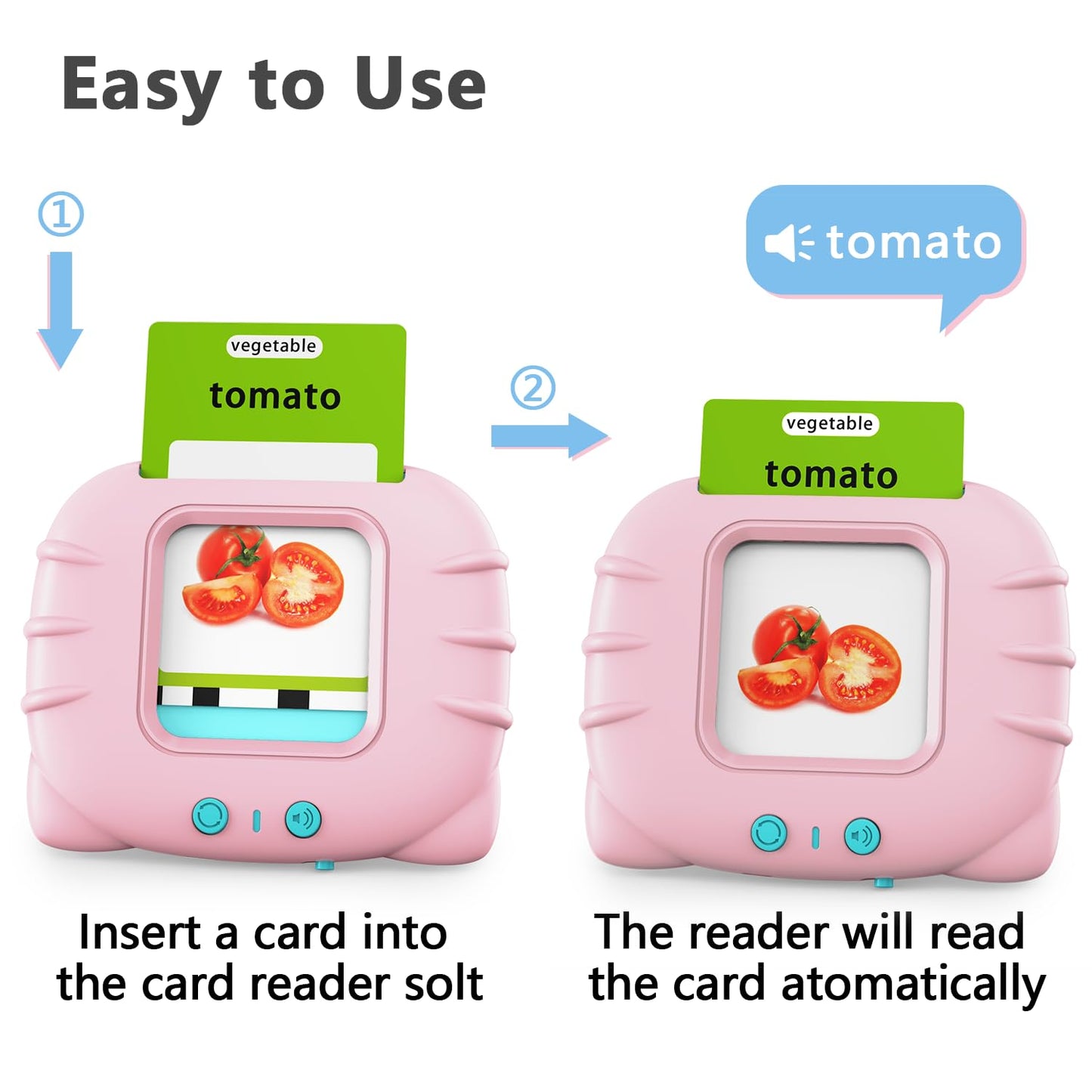 Lapare Audible Flash Cards – Toddler Learning Set (Pink), 280 Cards, 560 Words, Dolch Sight Words