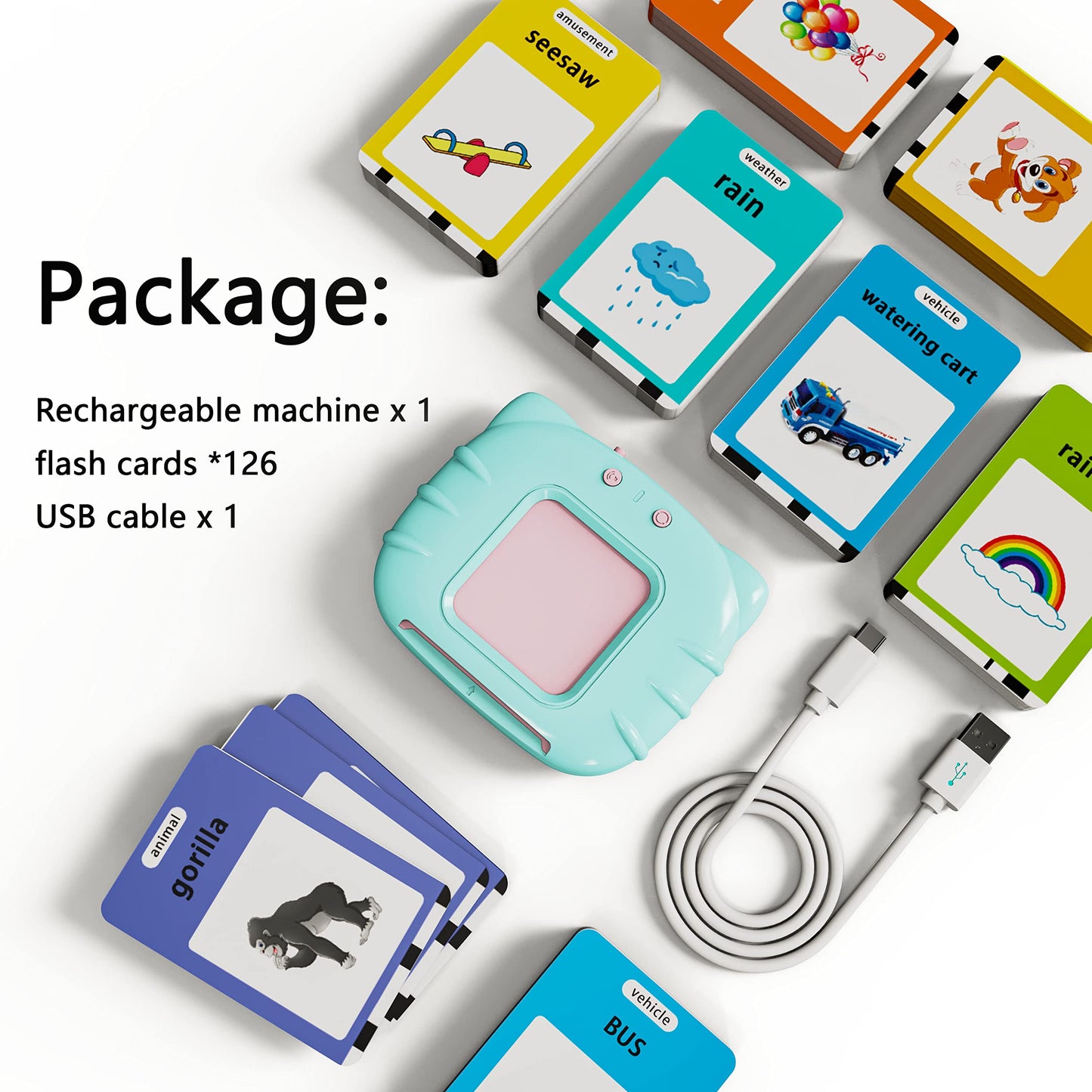Lapare Audible Educational Toy with Music – 520 Sight Words Flash Cards for Toddlers (Ages 1-5), Alphabet, Numbers, Colors & Shapes
