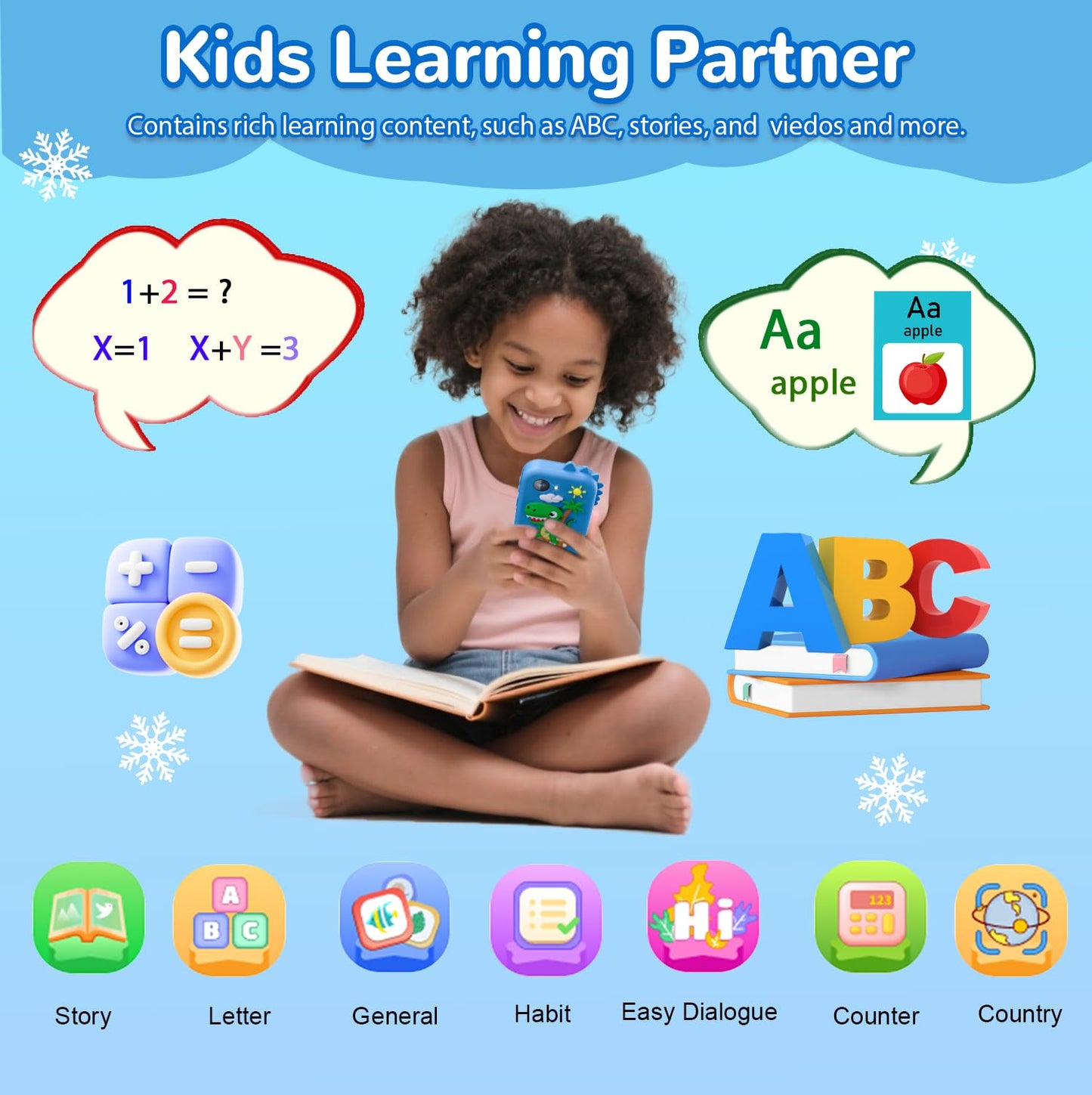 Lapare Kids Phone for Boys – Dual Camera Toy Smartphone with Music, Games & 32GB SD Card