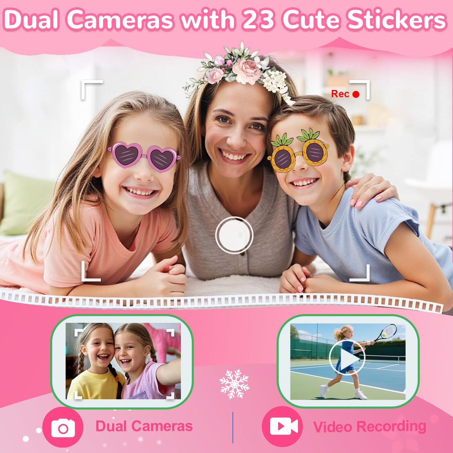 Lapare Kids Smart Phone for Girls – 32GB Educational Toy with Dual Cameras