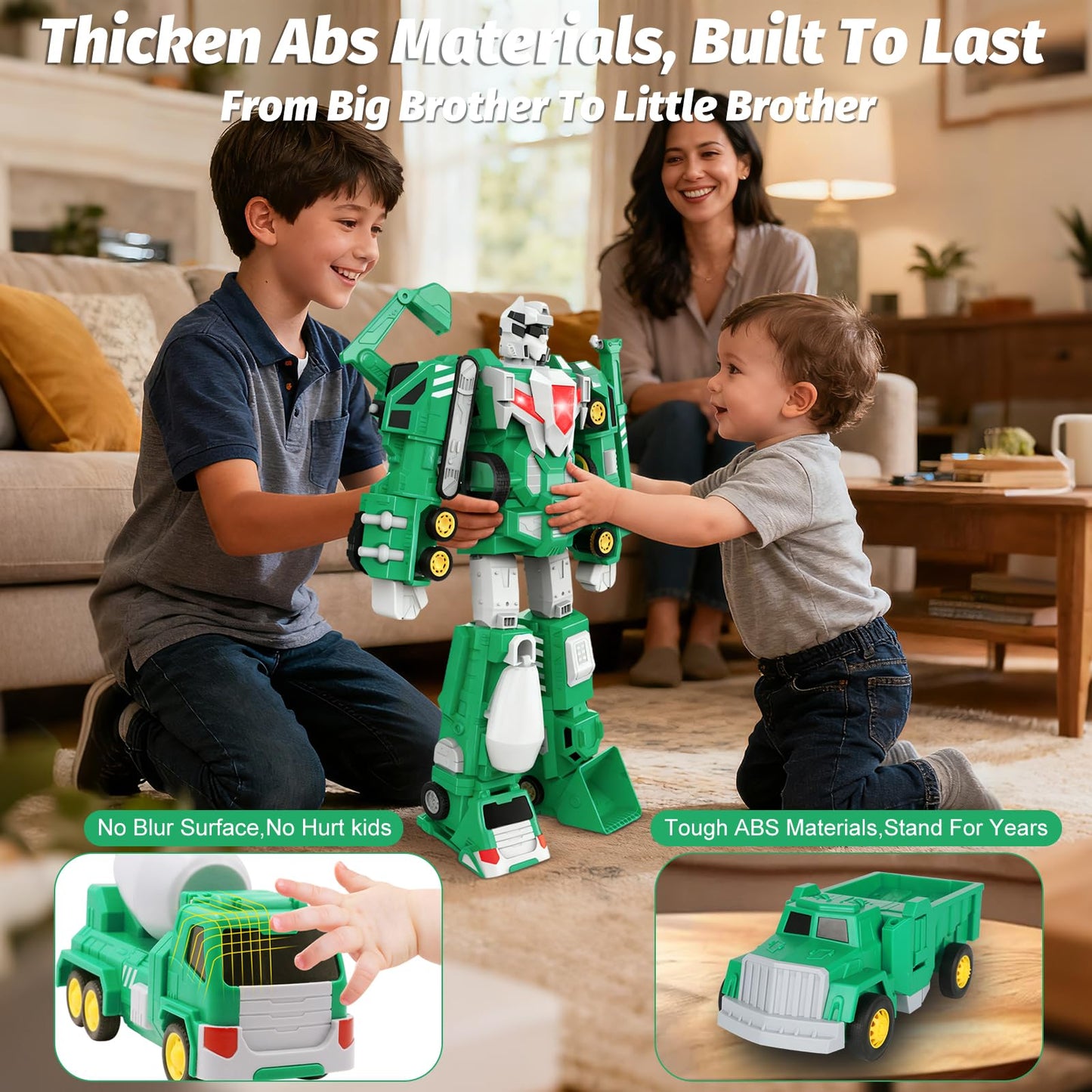Laradola 5-in-1 Transform Robot Toys for Kids 3-6 | STEM Building Cars