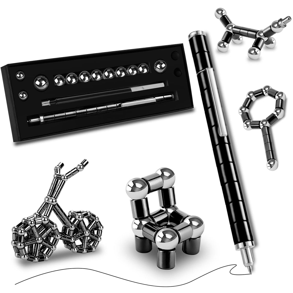 LARAH Black Fidget Pen – Sensory EDC Toy for Stress Relief, Focus & Fun