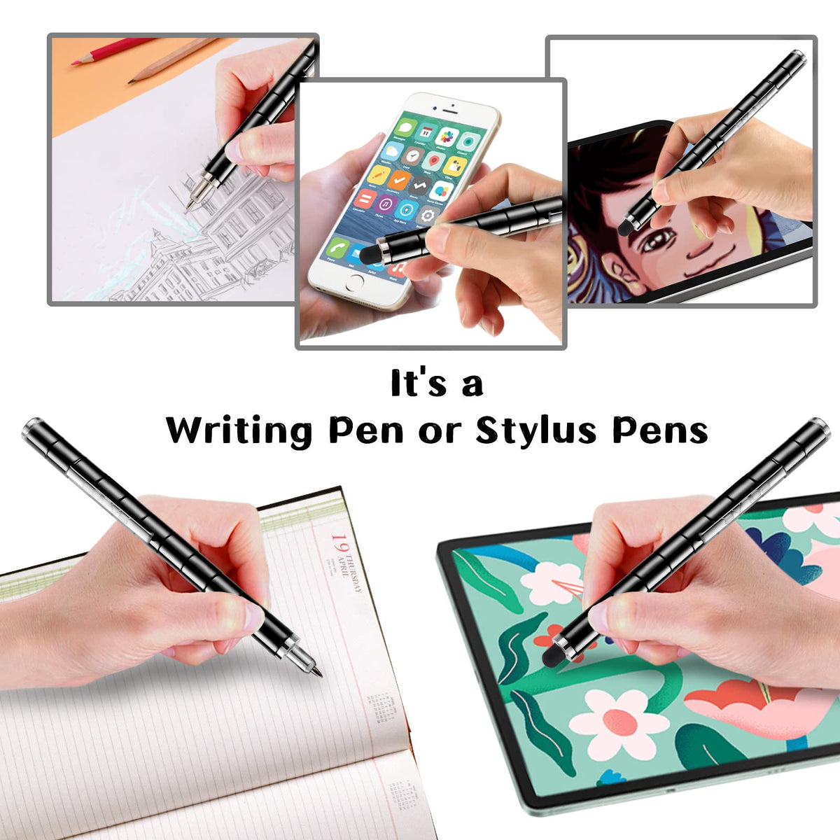 LARAH Black Fidget Pen – Sensory EDC Toy for Stress Relief, Focus & Fun