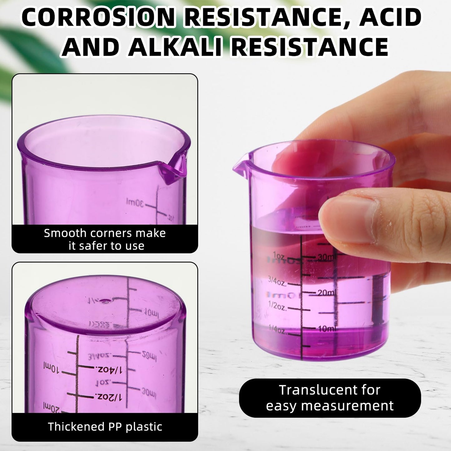 LaRandom 8-Piece Science Measuring Flask Set for Kids, 30ml Plastic Beakers – DIY Lab Kit