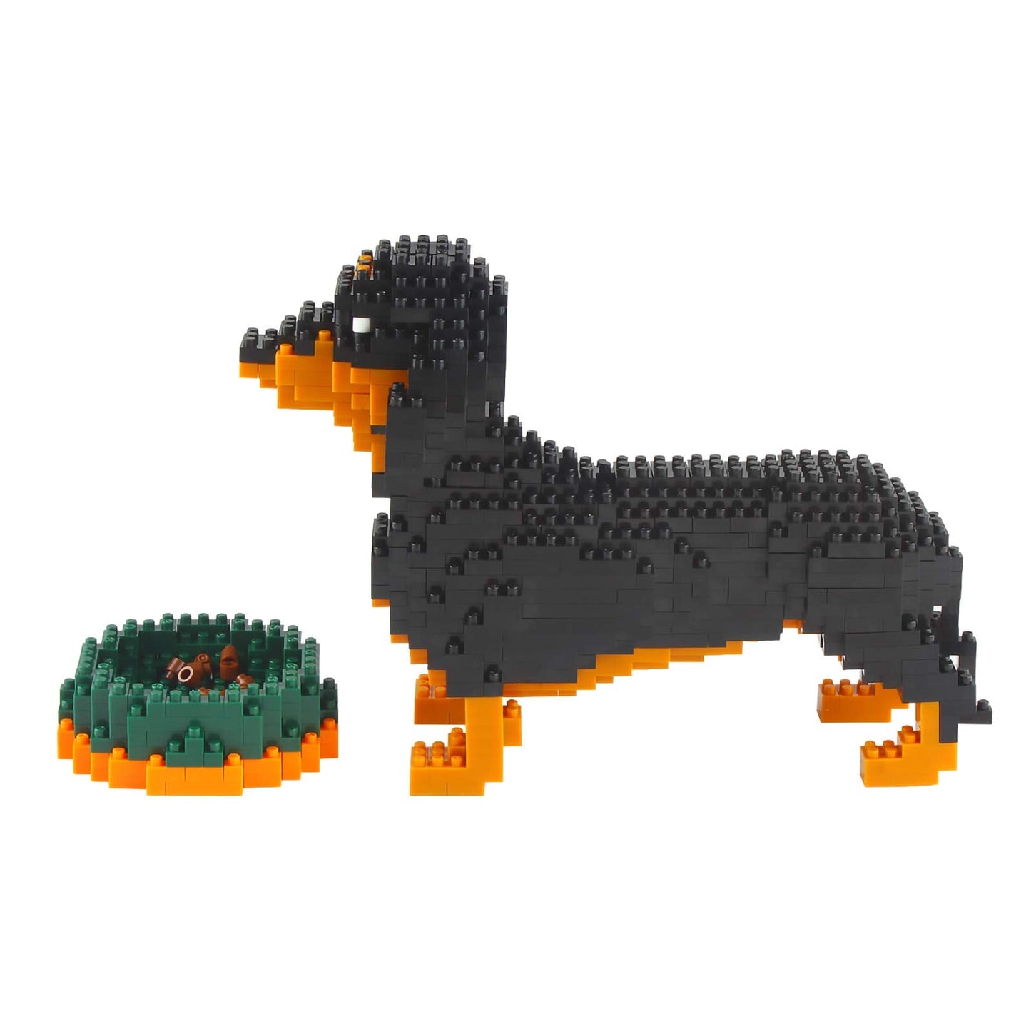 Larcele Micro Dachshund Building Blocks Set – 898 Pieces KLJM-02 | Mini Pet Bricks Kit