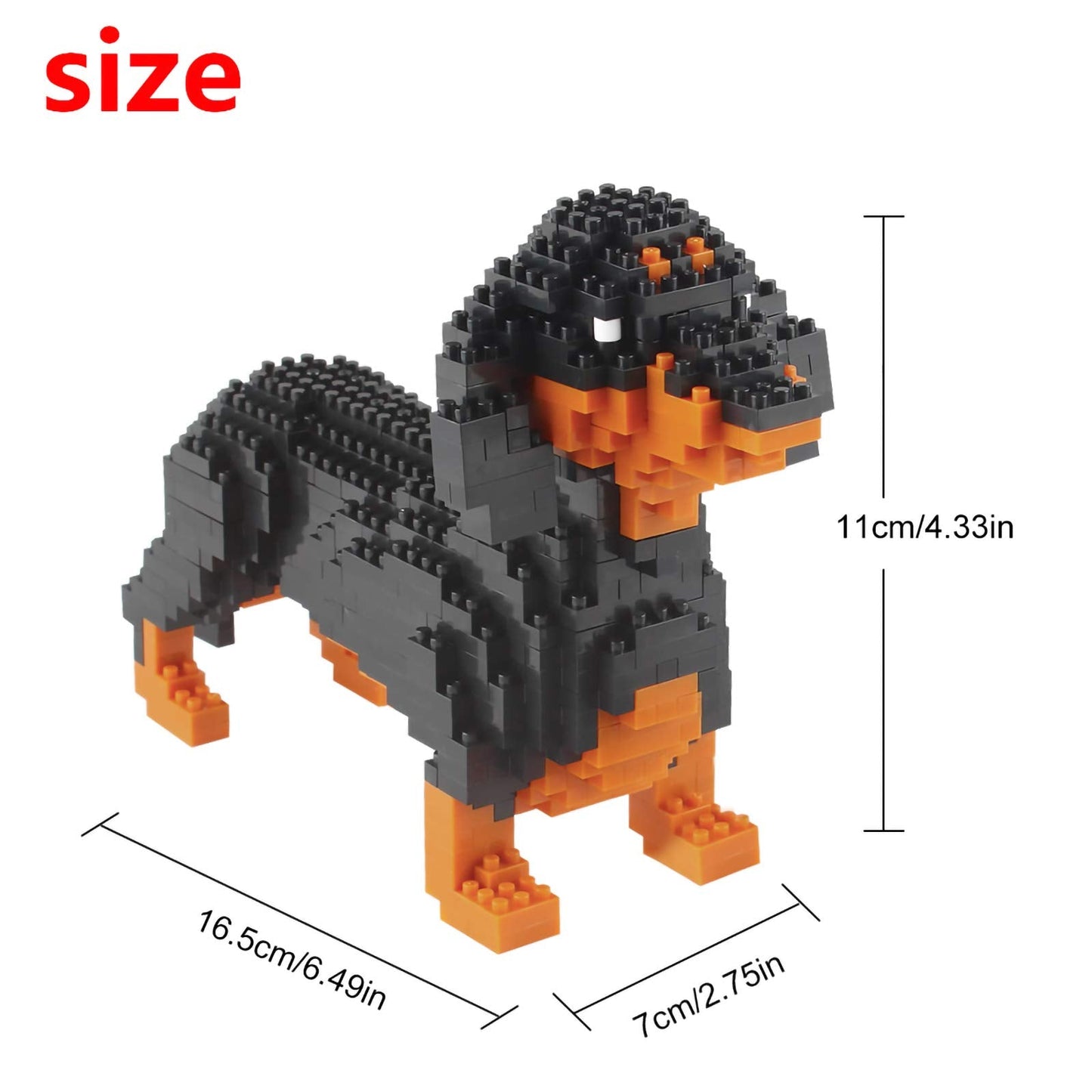 Larcele Micro Dachshund Building Blocks Set – 898 Pieces KLJM-02 | Mini Pet Bricks Kit