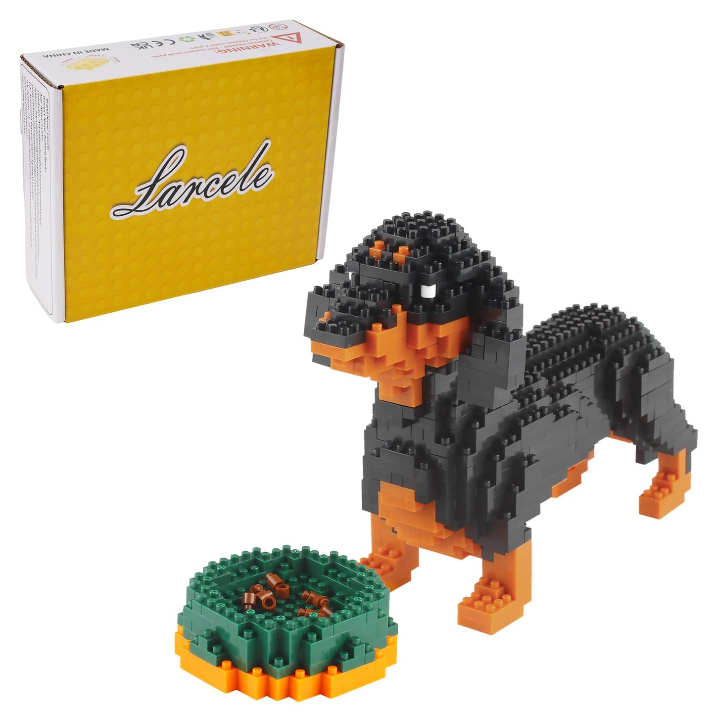 Larcele Micro Dachshund Building Blocks Set – 898 Pieces KLJM-02 | Mini Pet Bricks Kit
