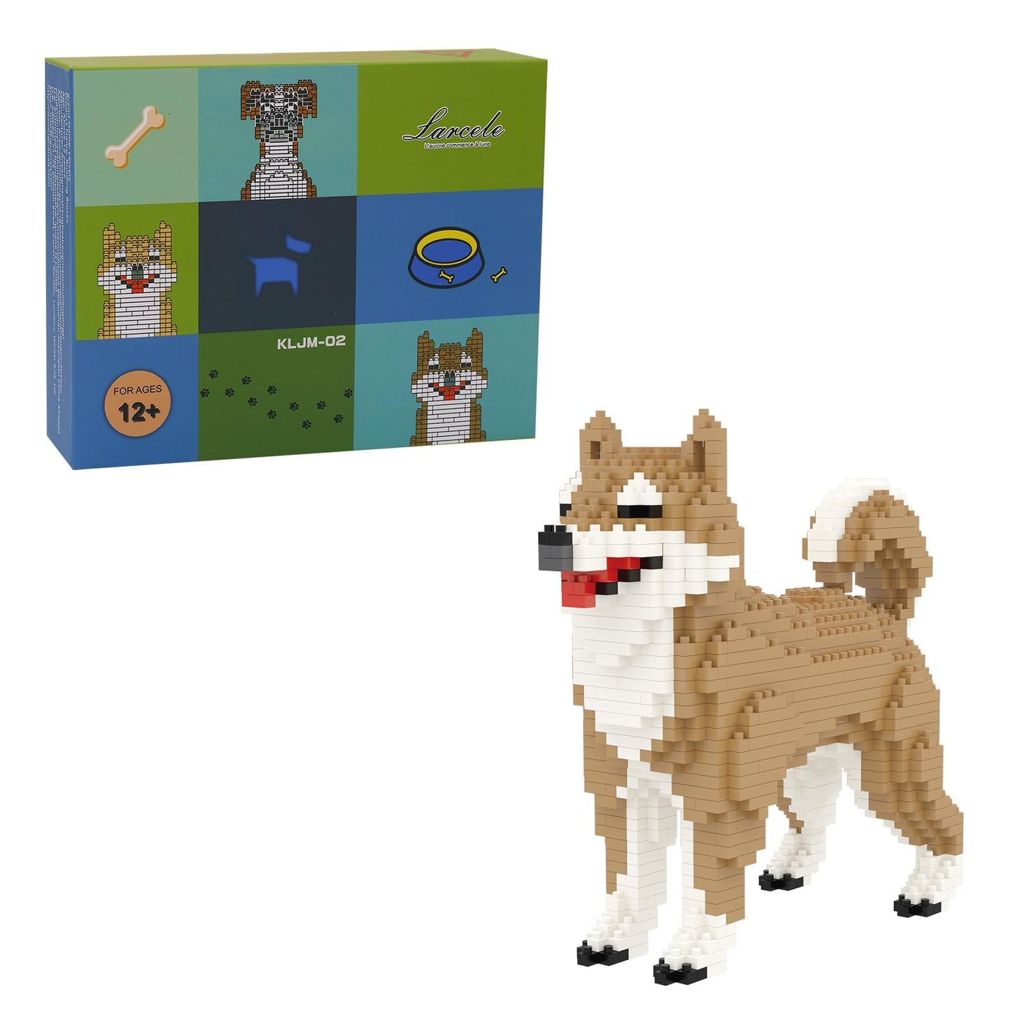 Larcele Micro Dog Building Blocks – 814-Piece Mini Shiba Inu Kit KLJM-02