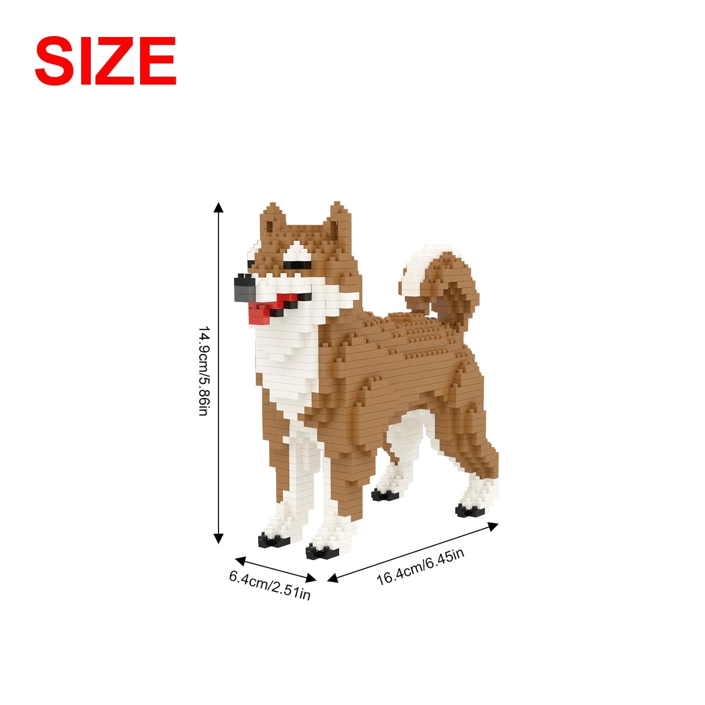 Larcele Micro Dog Building Blocks – 814-Piece Mini Shiba Inu Kit KLJM-02