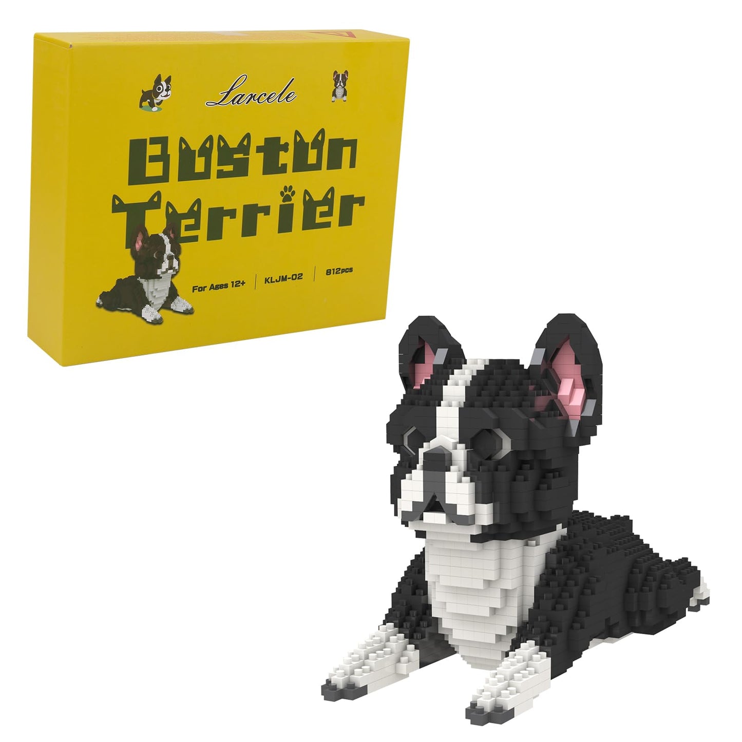 Larcele Micro Dog Building Blocks – 812-Piece Mini Bricks KLJM-02 Boston Terrier