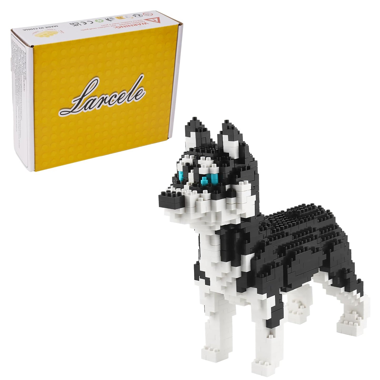 Larcele Micro Husky Building Blocks – 950-Piece Mini Pet Bricks KLJM-02