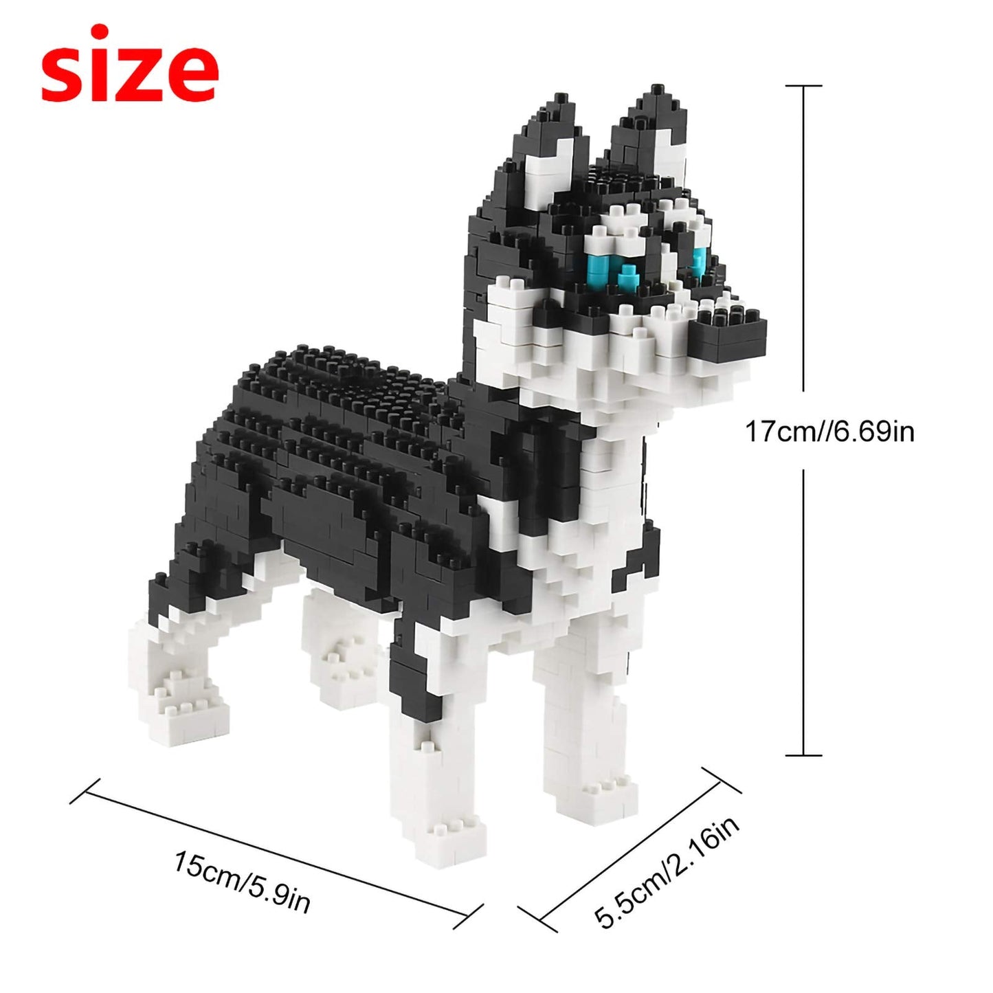 Larcele Micro Husky Building Blocks – 950-Piece Mini Pet Bricks KLJM-02