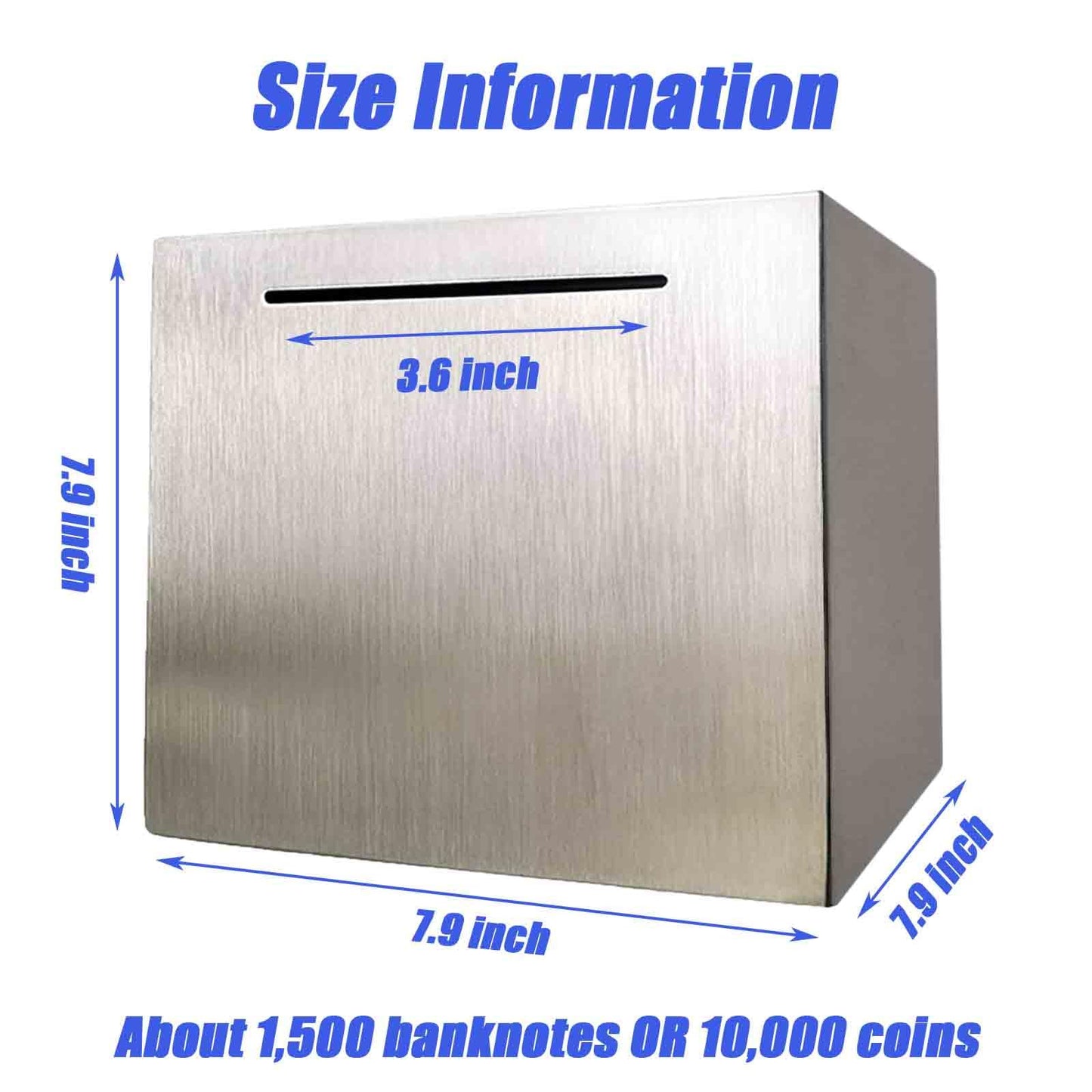 LARCOLO Stainless Steel Piggy Bank – Unbreakable 7.9 Inch Money Box