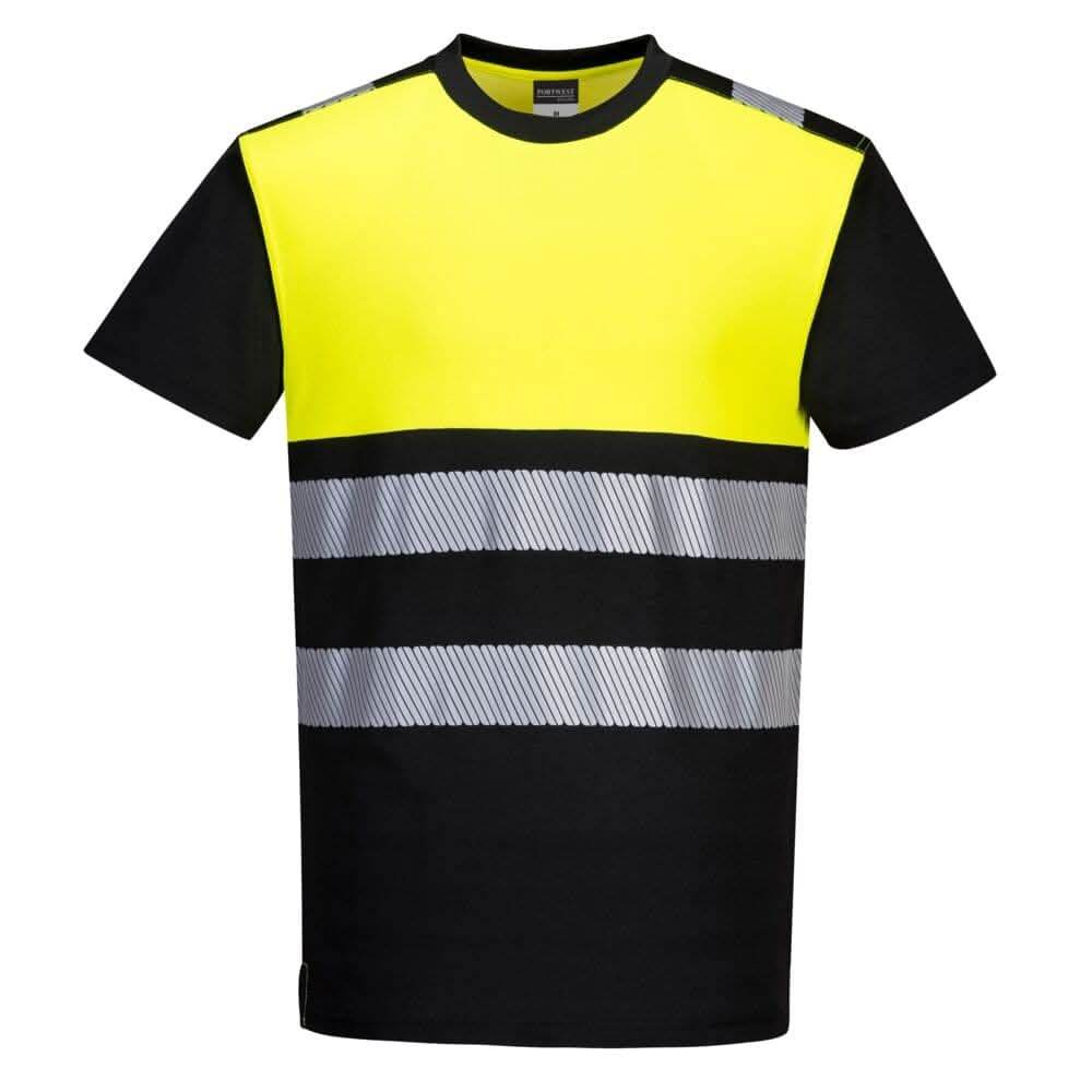 PORTWEST PW311 PW3 HI-VIS COTTON COMFORT CLASS 1 T-SHIRTS BUNDLE Inc Logo - 5 ITEMS