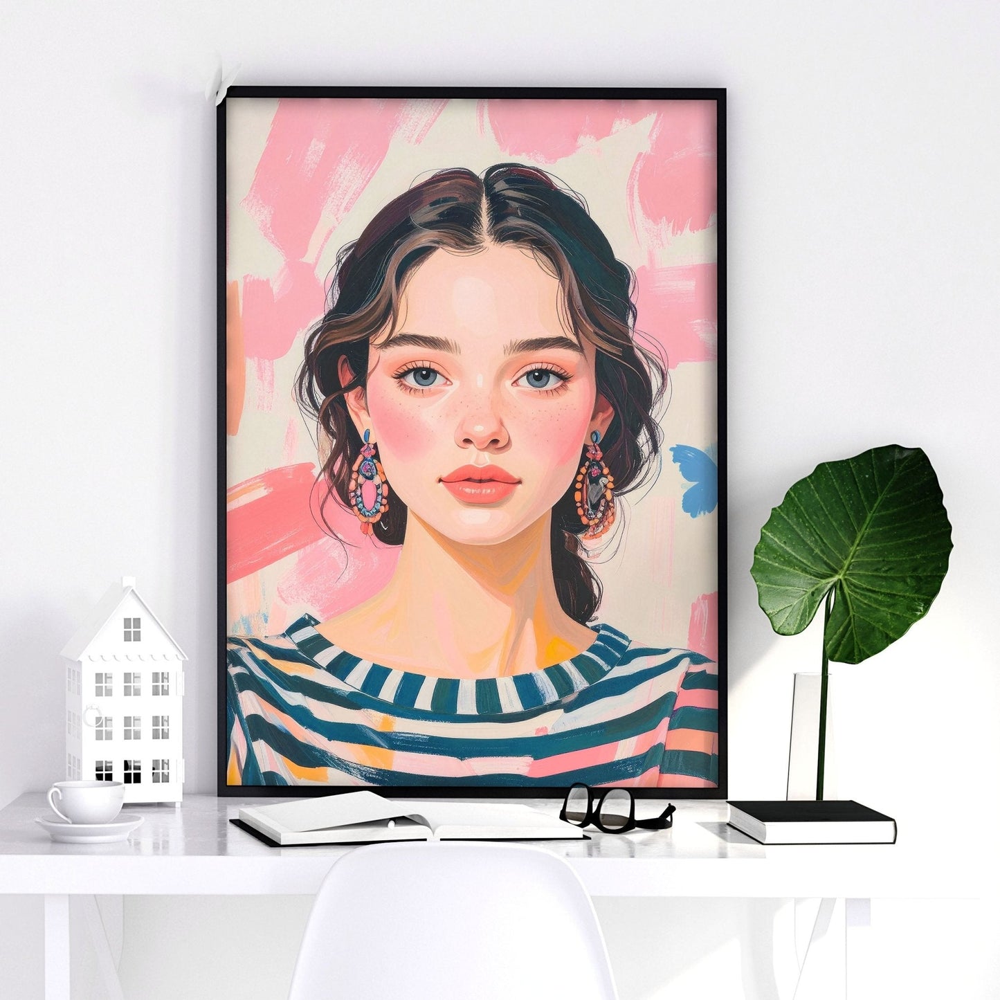 Large Framed Pictures | Set of 3 Boho Women Wall art Prints