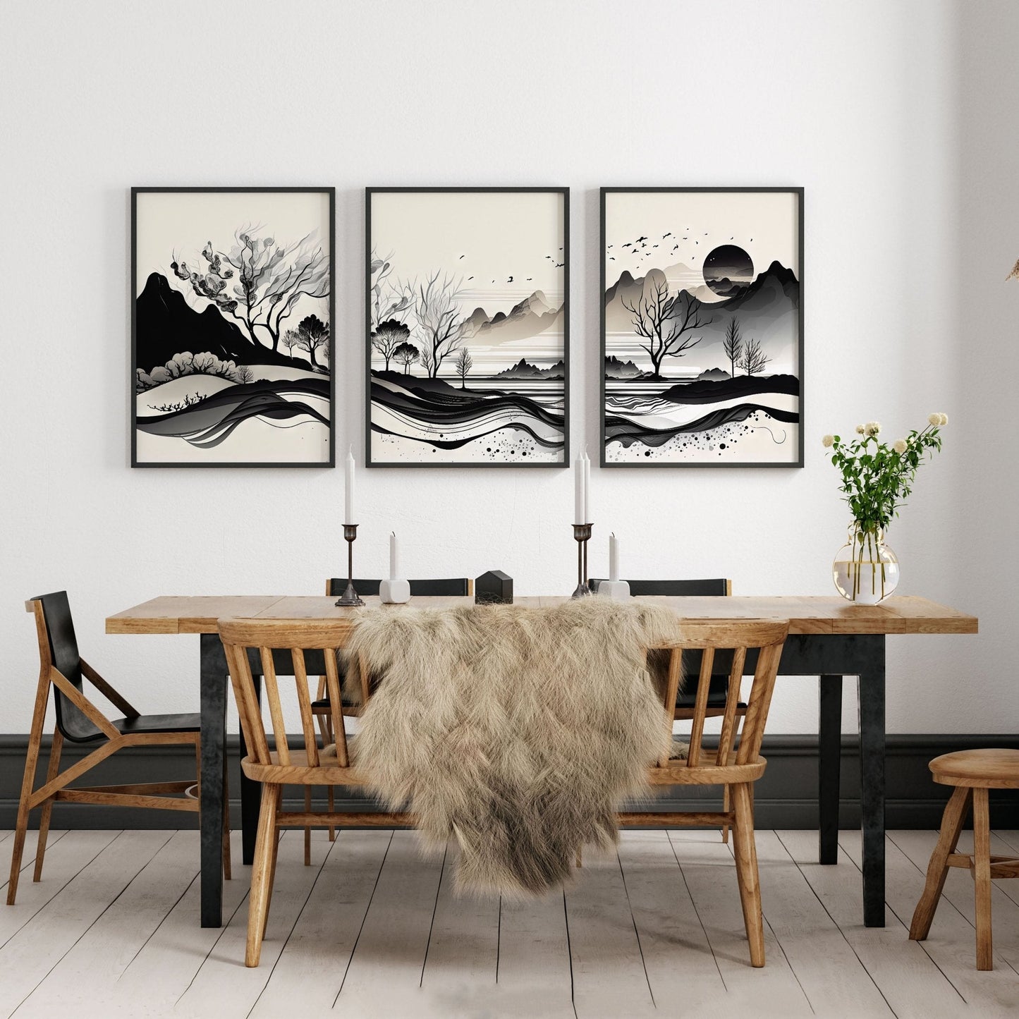 3 Large Pictures on Wall – Set of 3 Living Room Prints