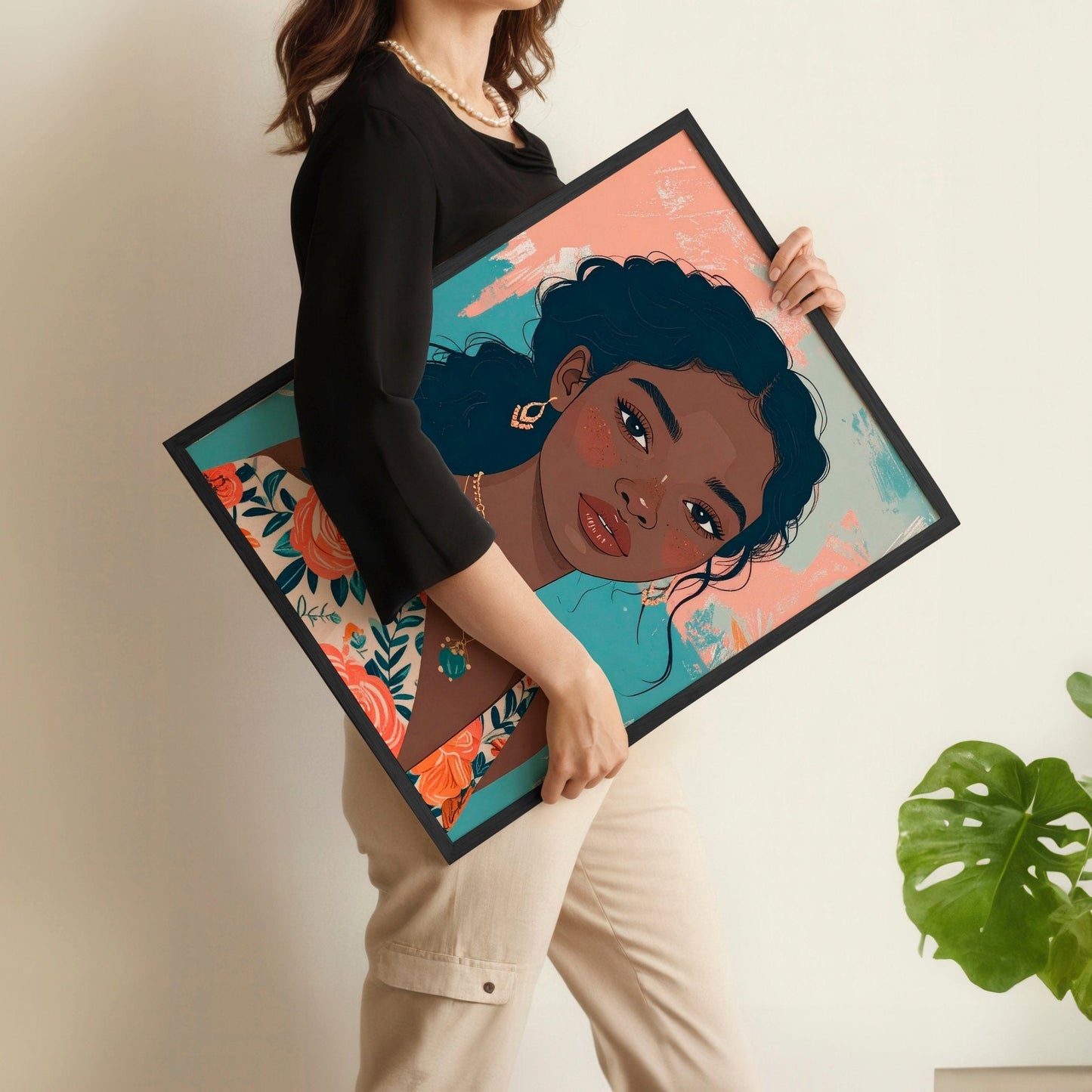 Large Pictures For Walls | Set of 3 Boho Women Wall art Prints