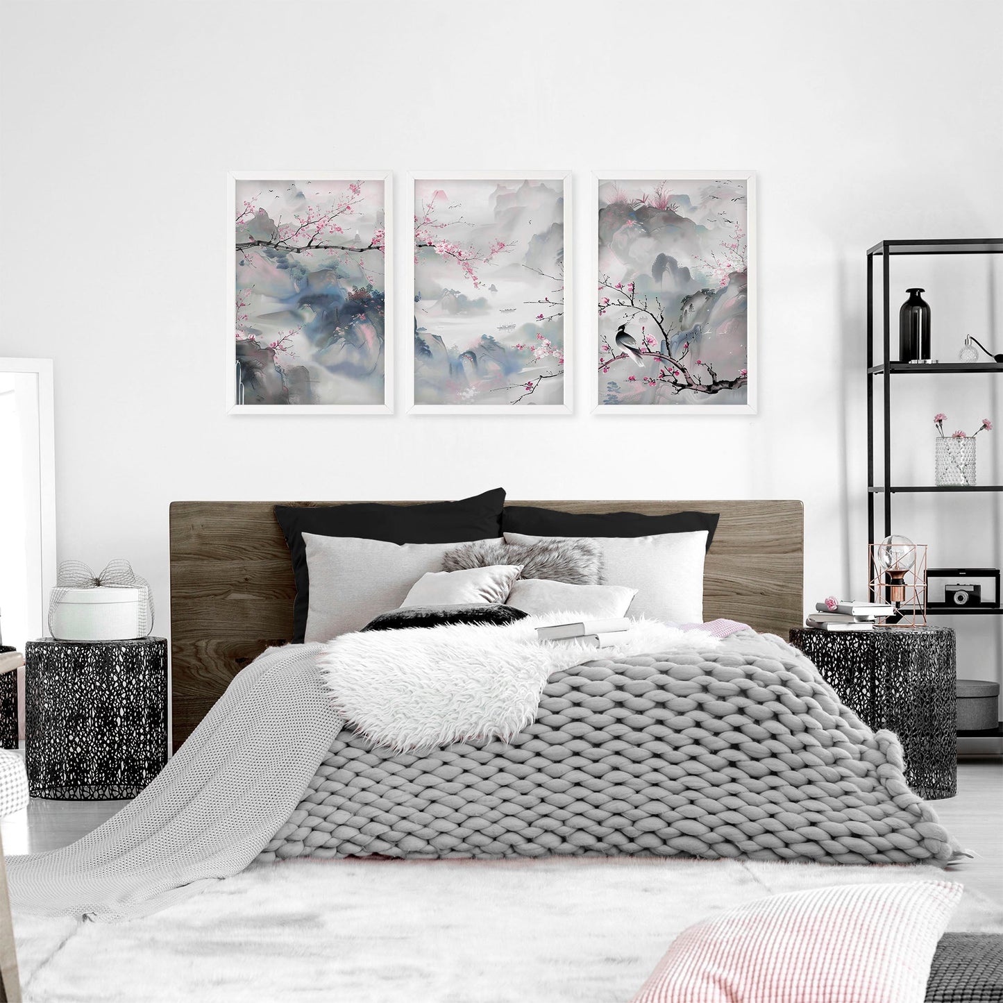 Large Print For Wall | Set of 3 Chinoiserie Wall art Prints