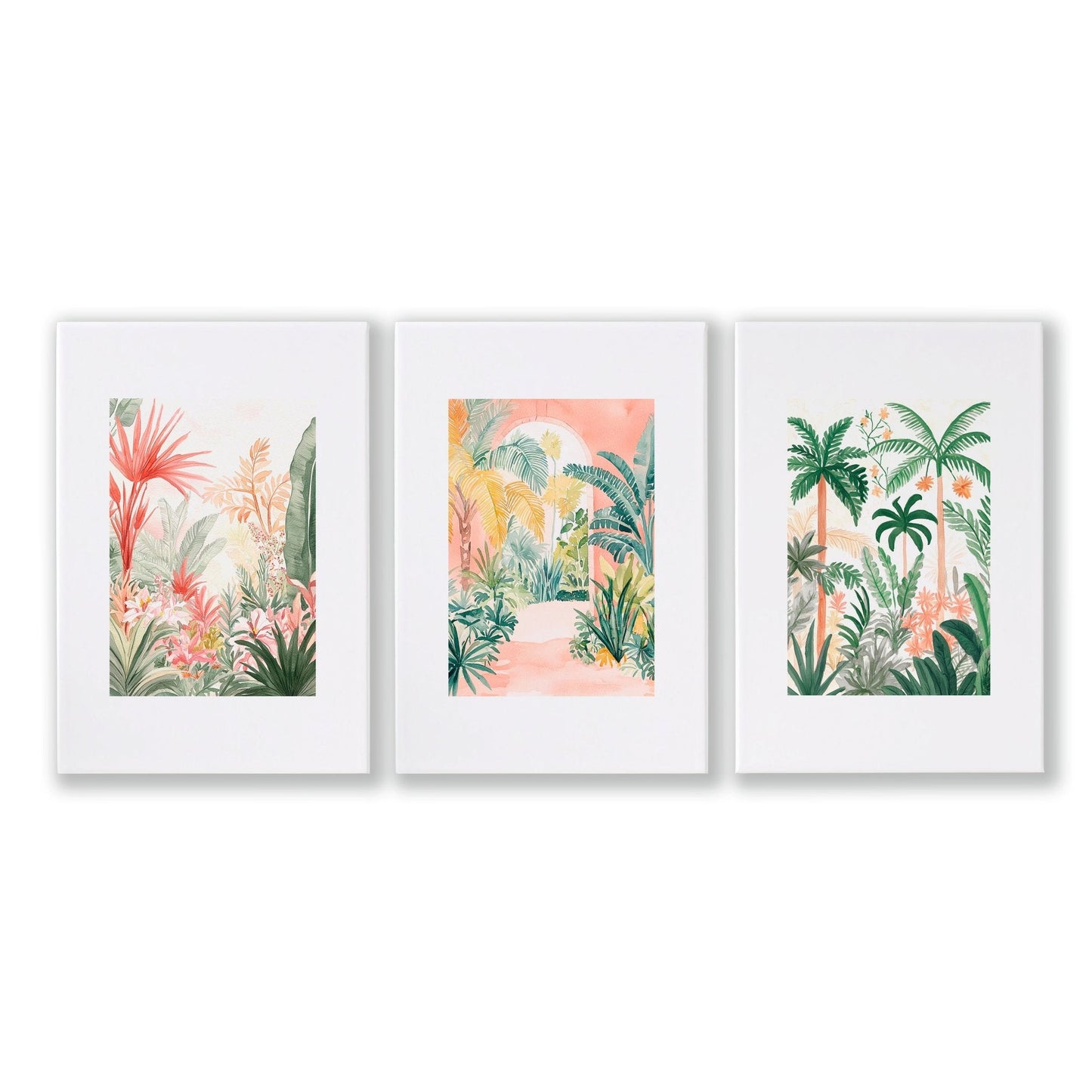 Large Wall Paintings Framed | Set of 3 Beach Decor Wall art Prints