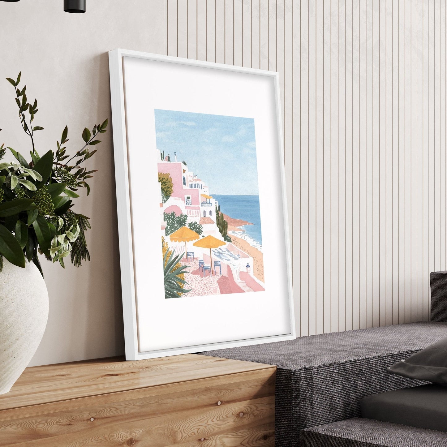 Large Wall Pictures Living Room | Set of 3 Beach Decor Wall art Prints