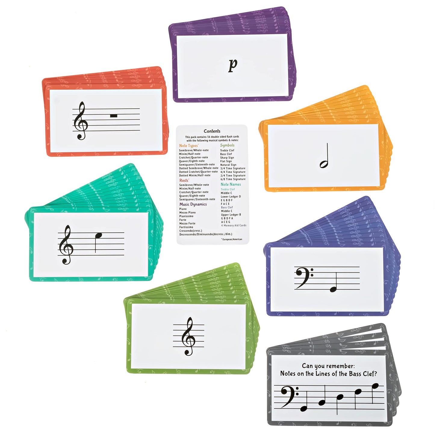 Lark & Wolf Learn to Read Music Flash Cards – 56 Large Cards, Wipe-Clean