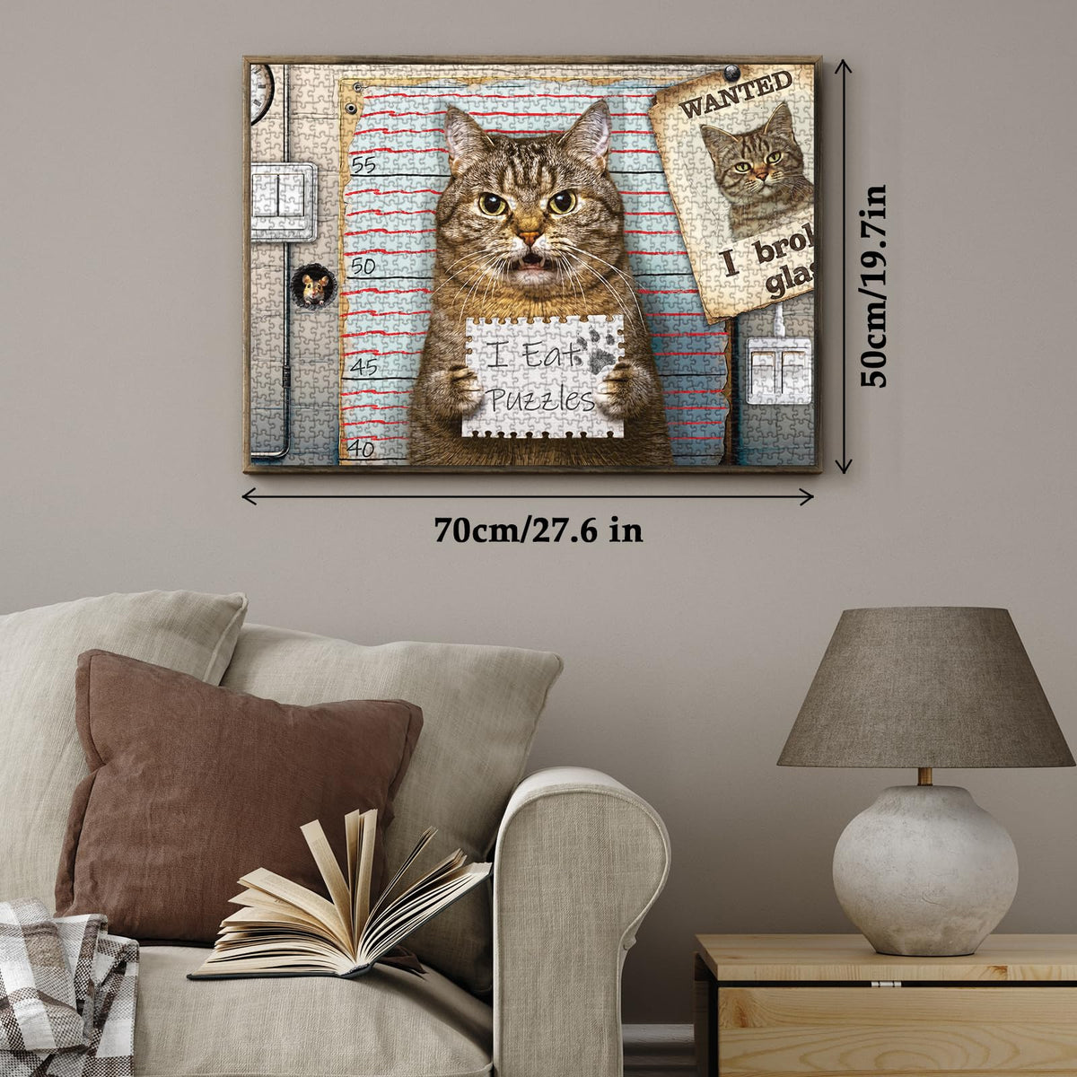 Larkipuzz Funny Cat Jigsaw Puzzle 1000-Piece for Adults – Cute Kitten Art