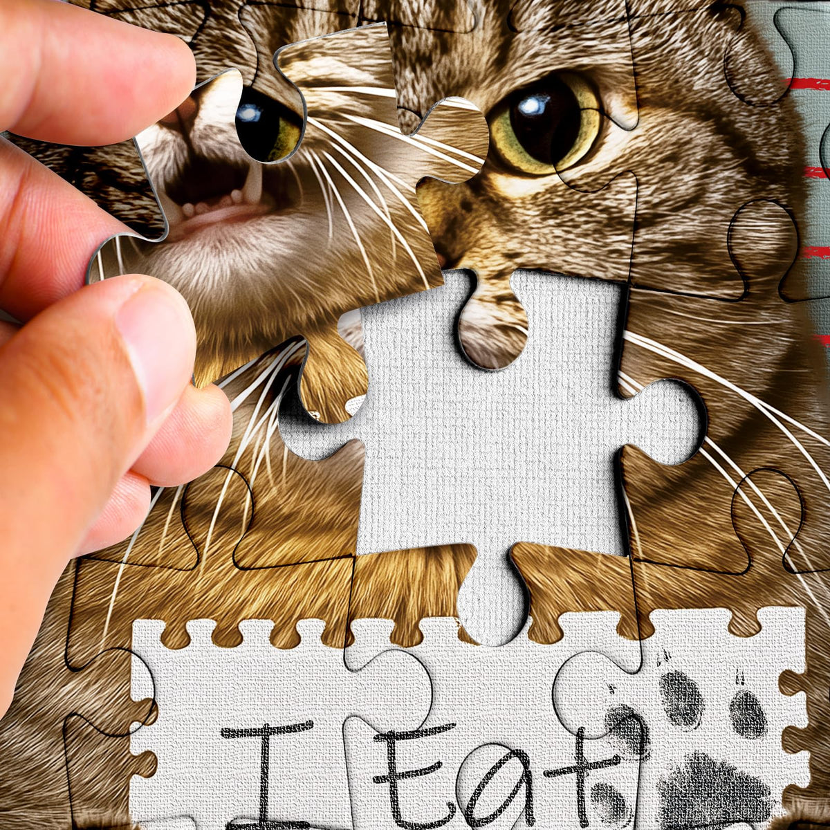 Larkipuzz Funny Cat Jigsaw Puzzle 1000-Piece for Adults – Cute Kitten Art