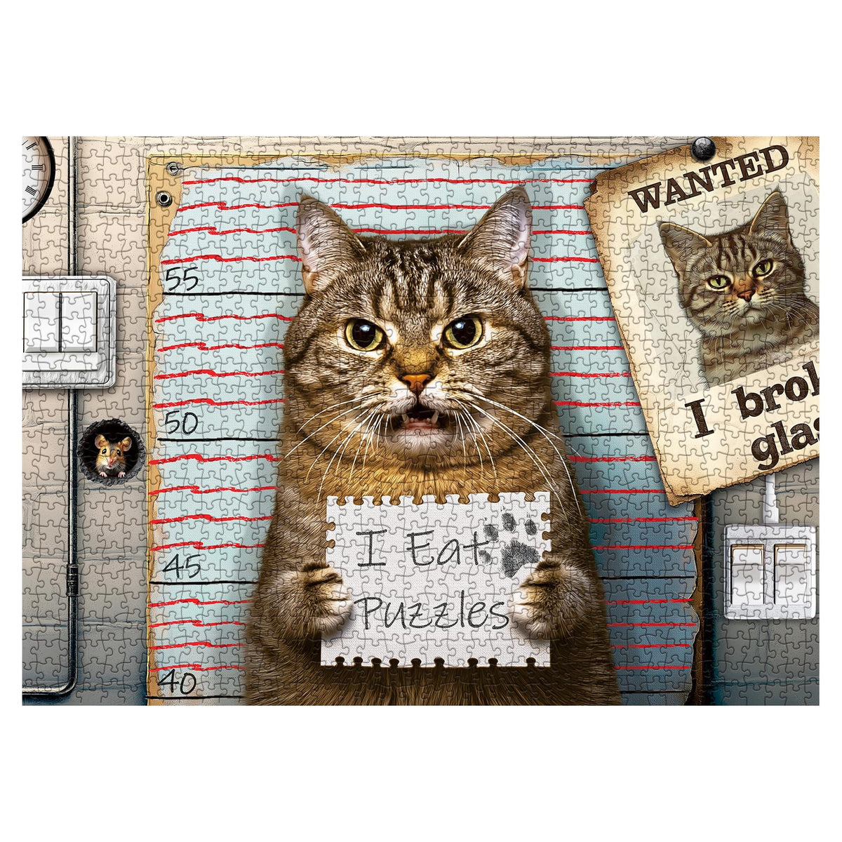 Larkipuzz Funny Cat Jigsaw Puzzle 1000-Piece for Adults – Cute Kitten Art