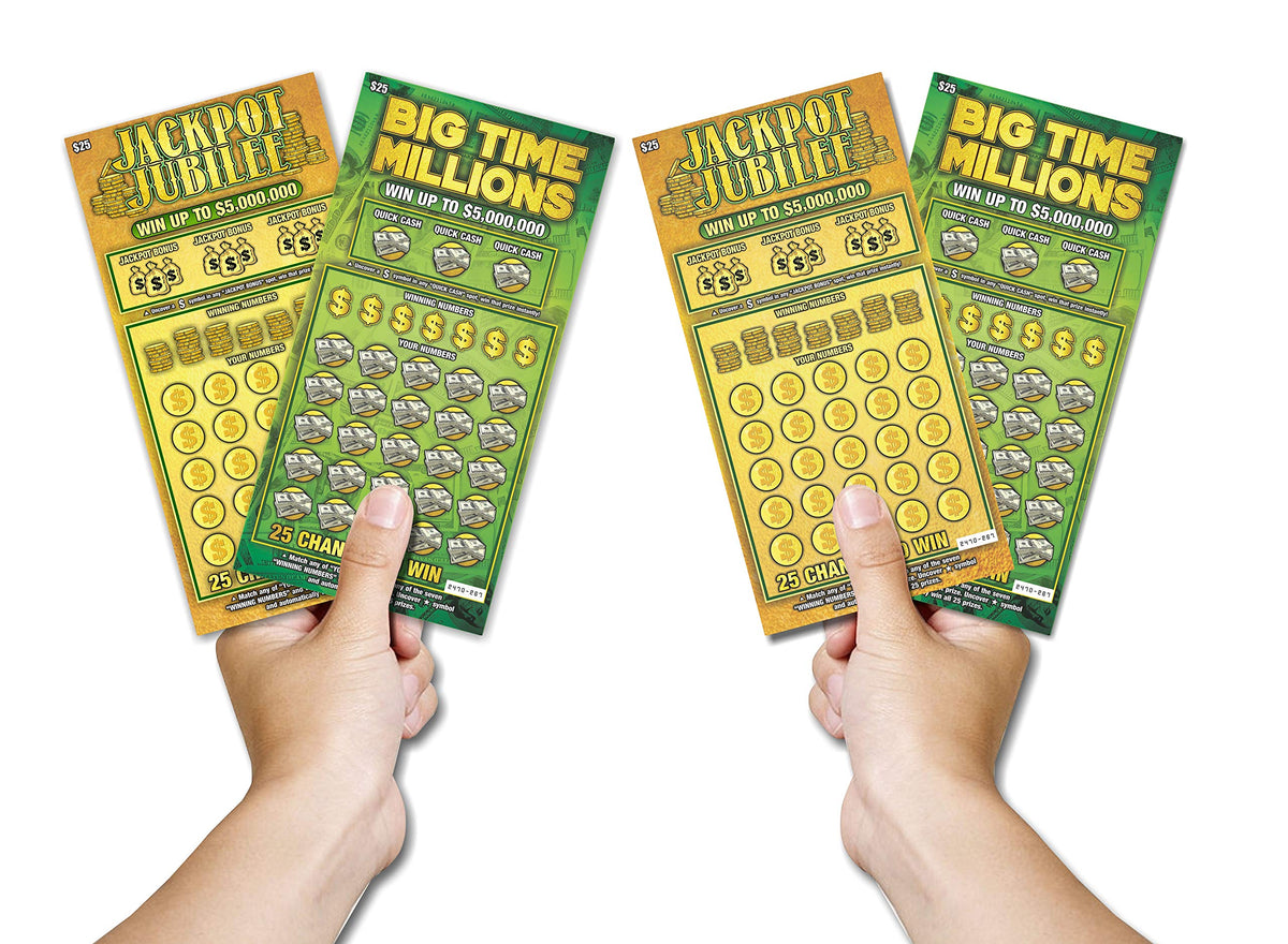Larkmo Prank Gag Lottery Tickets — 8 Real-Looking Scratch Cards (4x $50,000, 4x $10,000)