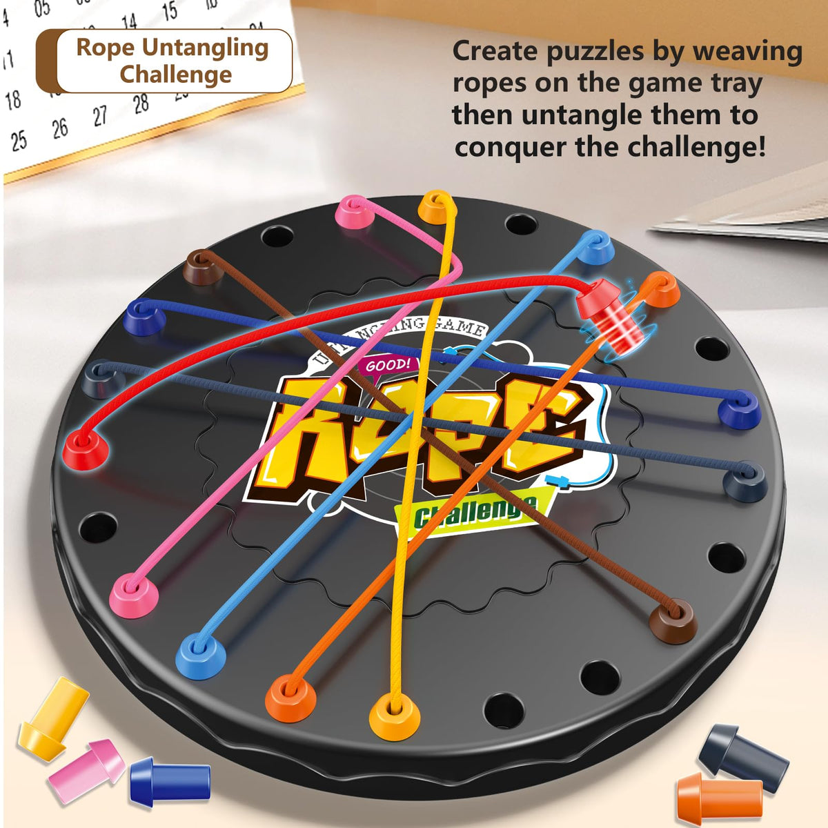 Lartoys Rope Untangling Puzzle Game – Mini Travel Size Family Strategy Board Game