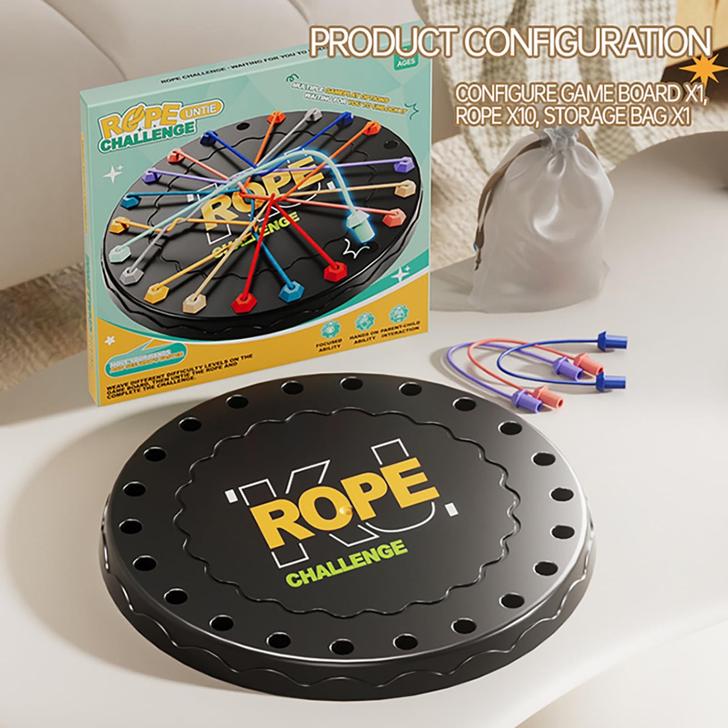 Lartoys Rope Untangling Puzzle Game | Multi-Level Family Strategy Board Game