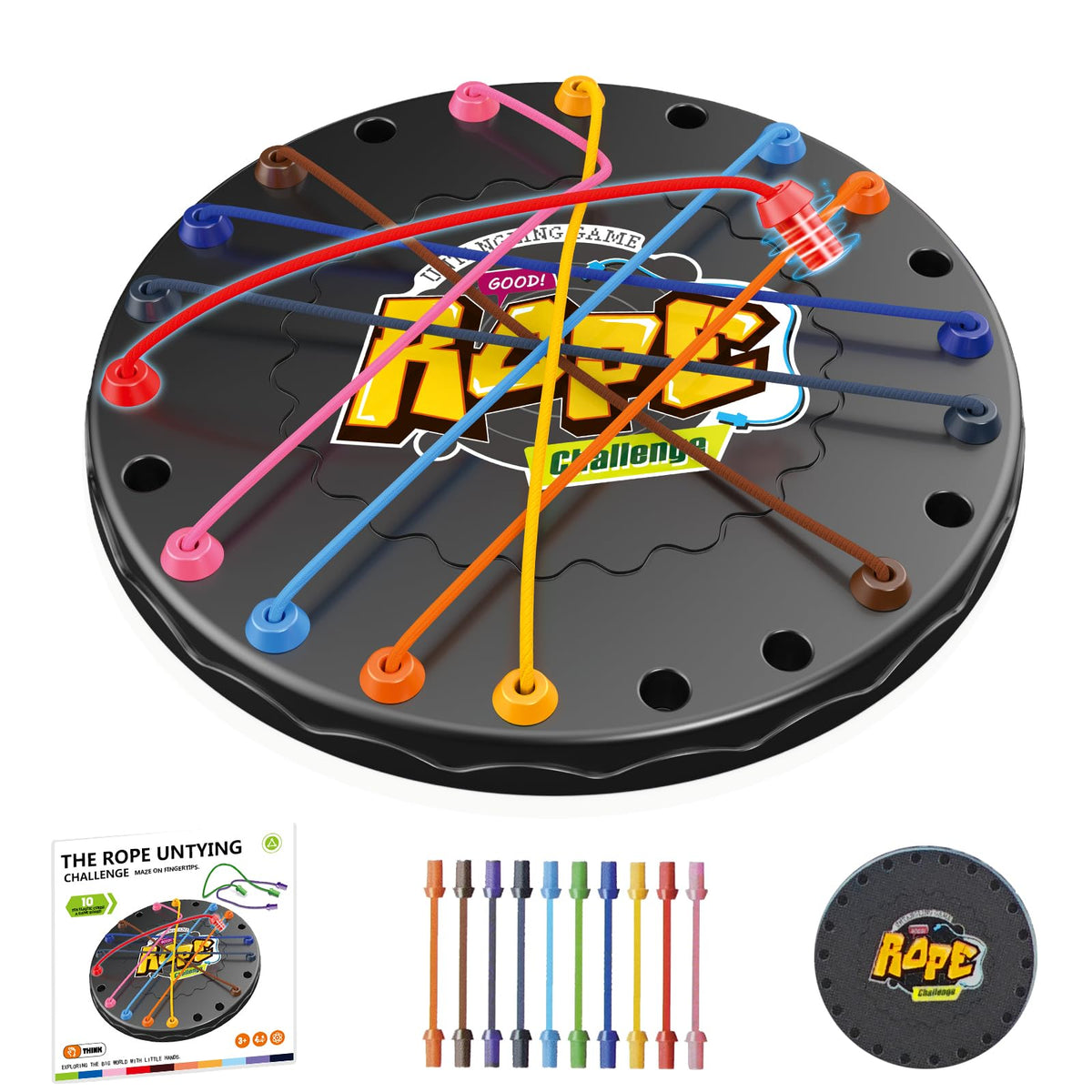 Lartoys Rope Untangling Puzzle Game – Mini Travel Size Family Strategy Board Game