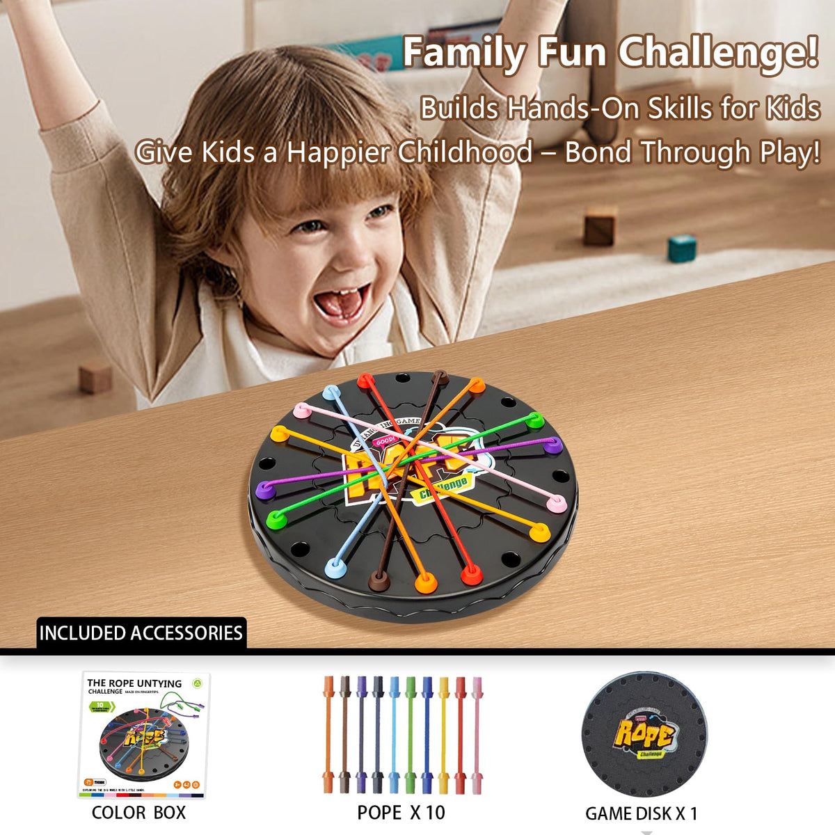 Lartoys Rope Untangling Puzzle Game – Mini Travel Size Family Strategy Board Game