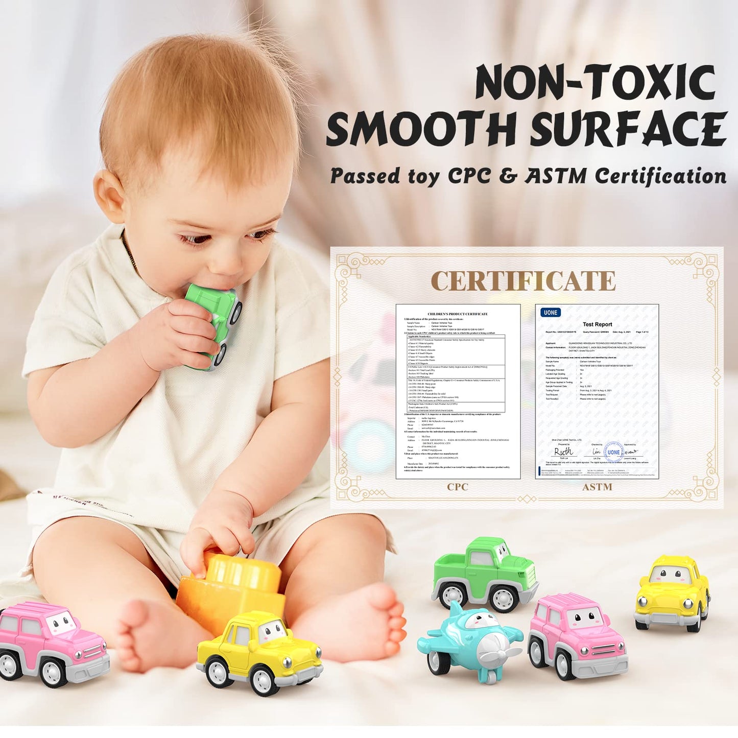LASCOTON 5-in-1 Carrier Truck Toy for Toddlers – Pink, Light & Sound