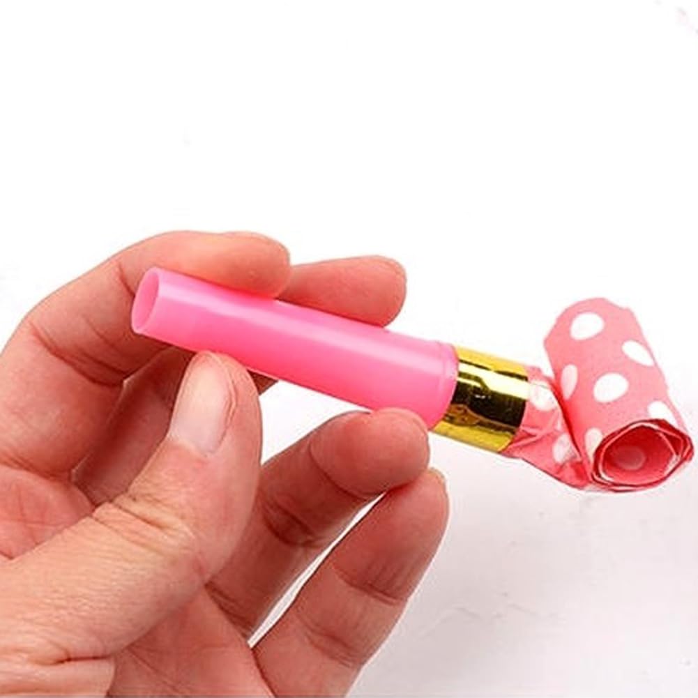 Lasenersm 24 Pieces Party Blower Noisemakers - Random Color, Durable Plastic & Paper
