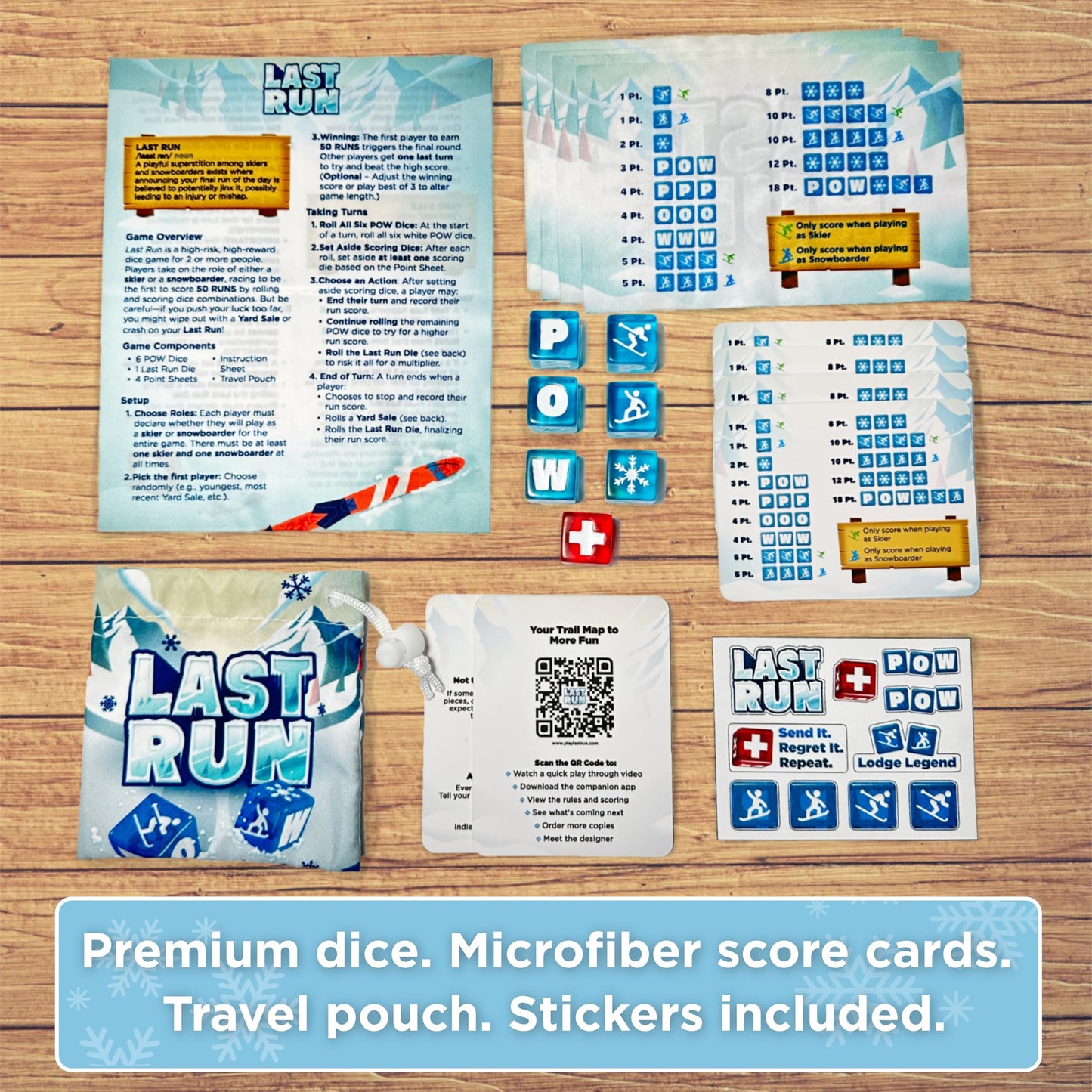 LAST RUN – Tabletop Dice Game for Skiers & Snowboarders | Fast, Portable Lodge Night Fun
