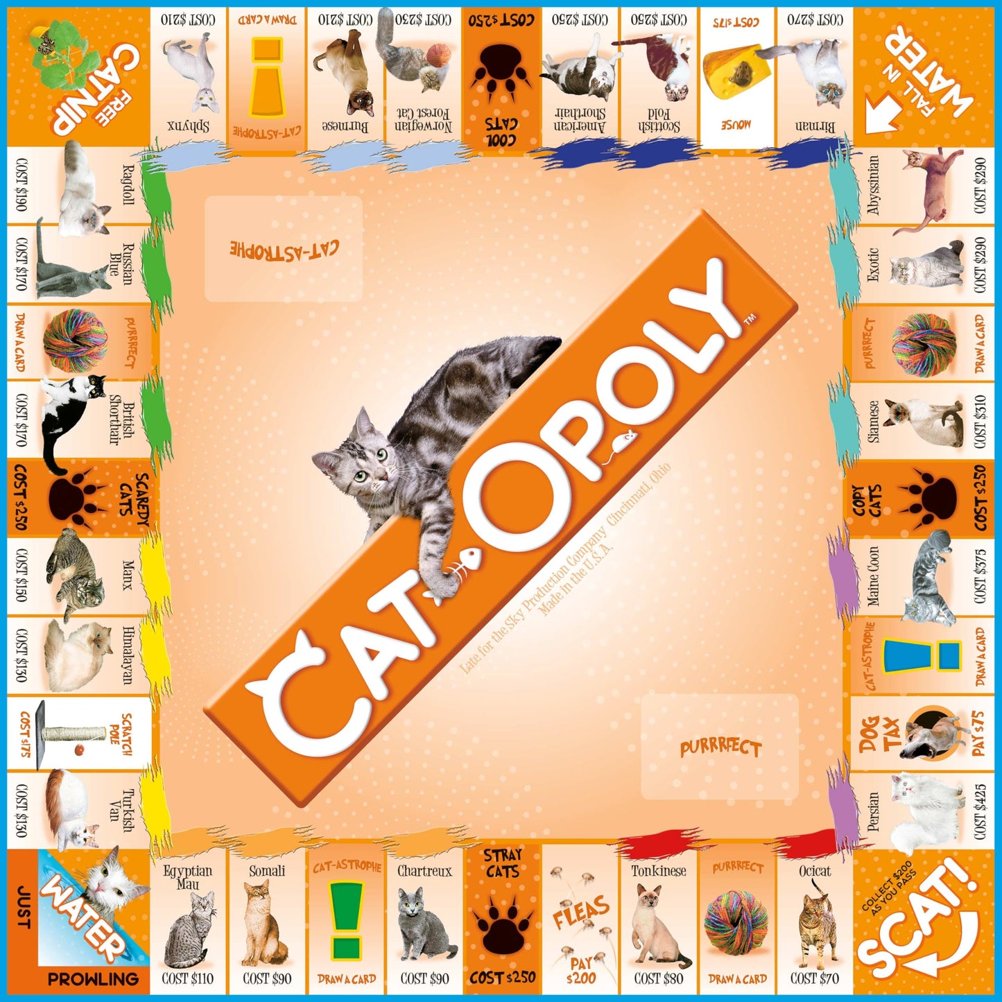 CAT-opoly Cat Board Game by Late for the Sky | Family Strategy for 2-6 Players