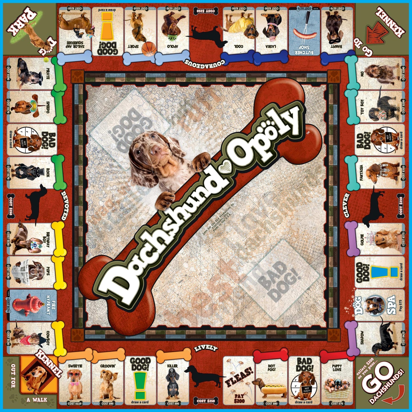 Late for the Sky Dachshund-Opoly Board Game – Family Party Game for 2-6 Players (Ages 8+)