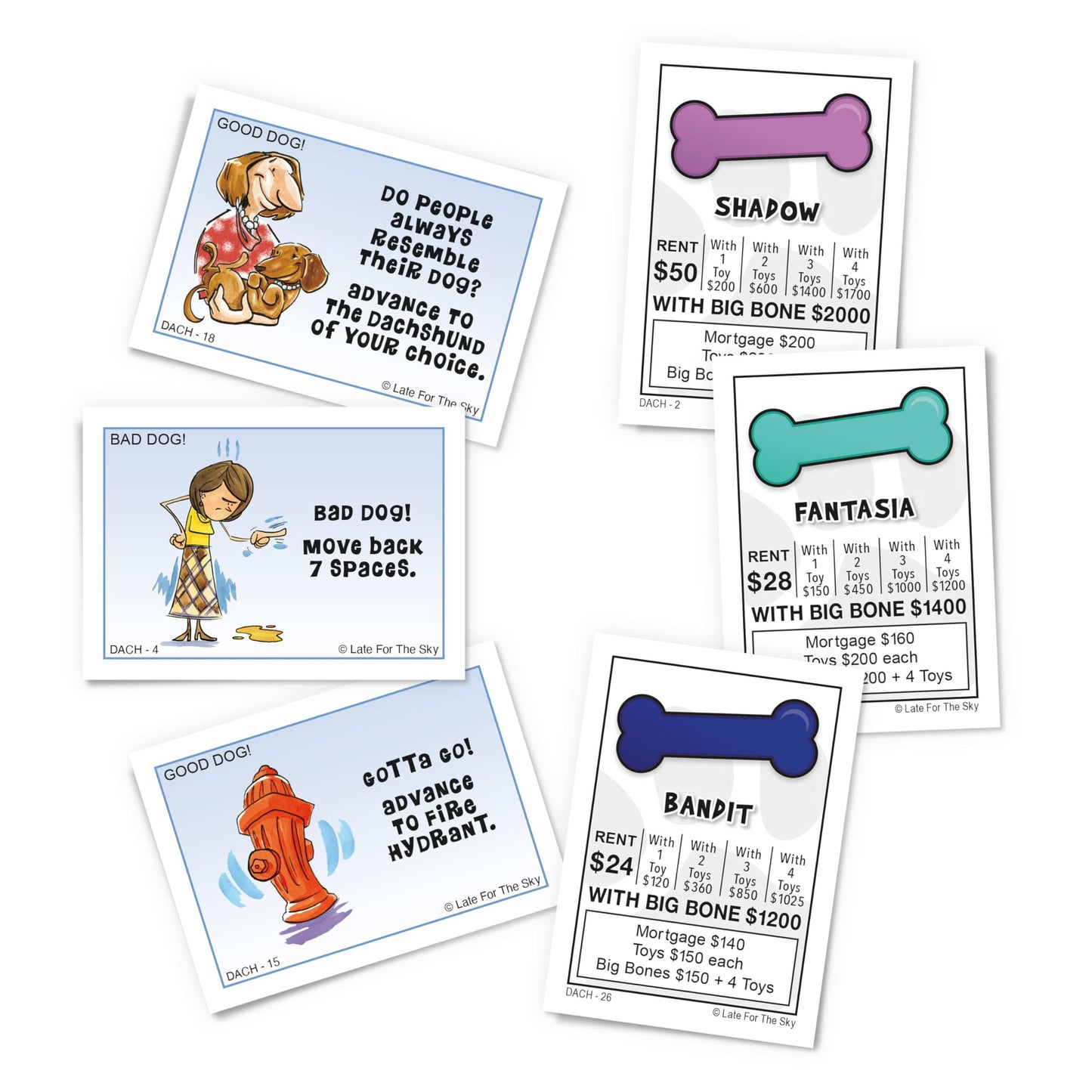 Late for the Sky Dachshund-Opoly Board Game – Family Party Game for 2-6 Players (Ages 8+)