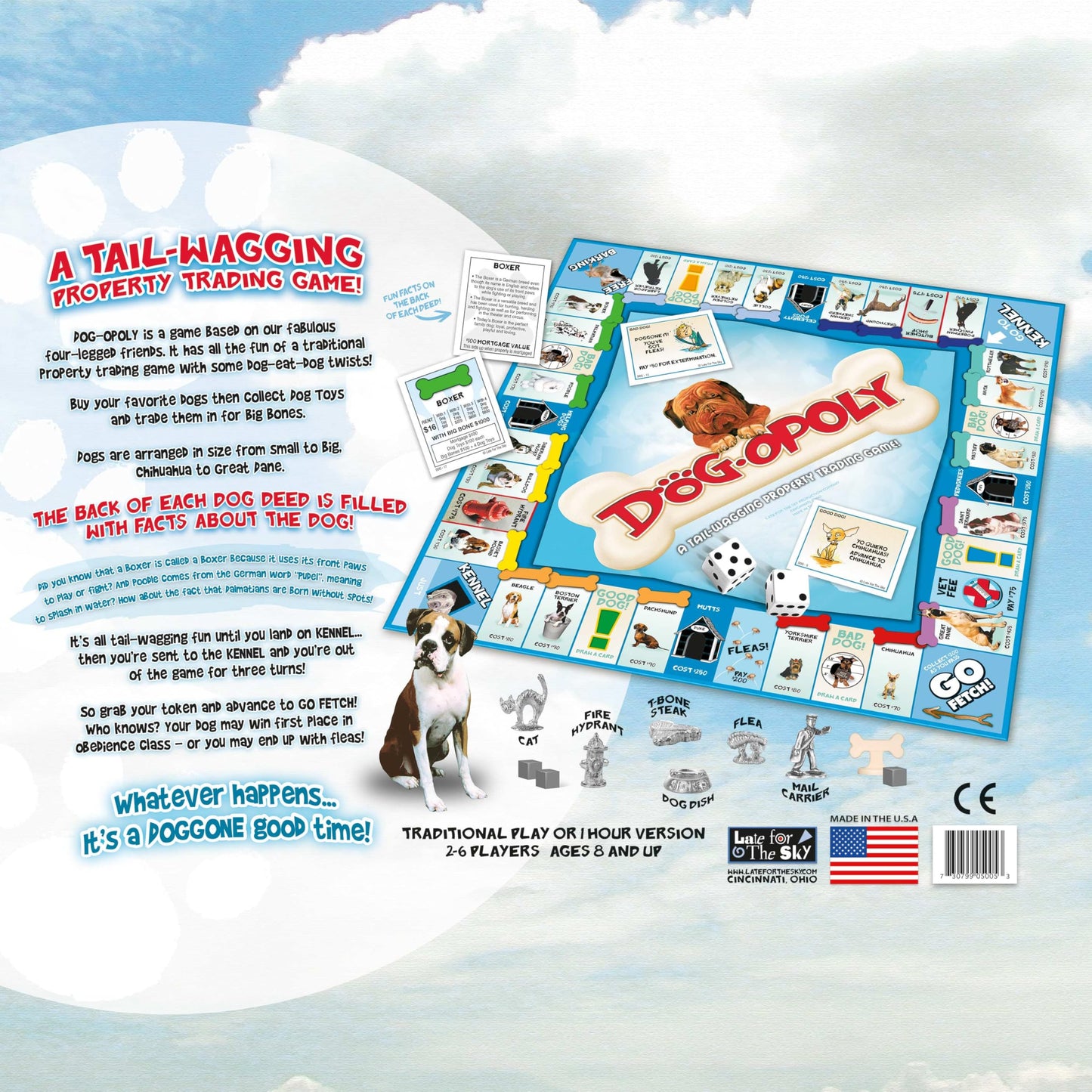 Late for The Sky Dog-Opoly Board Game – Fun Family Dog-Lover Edition