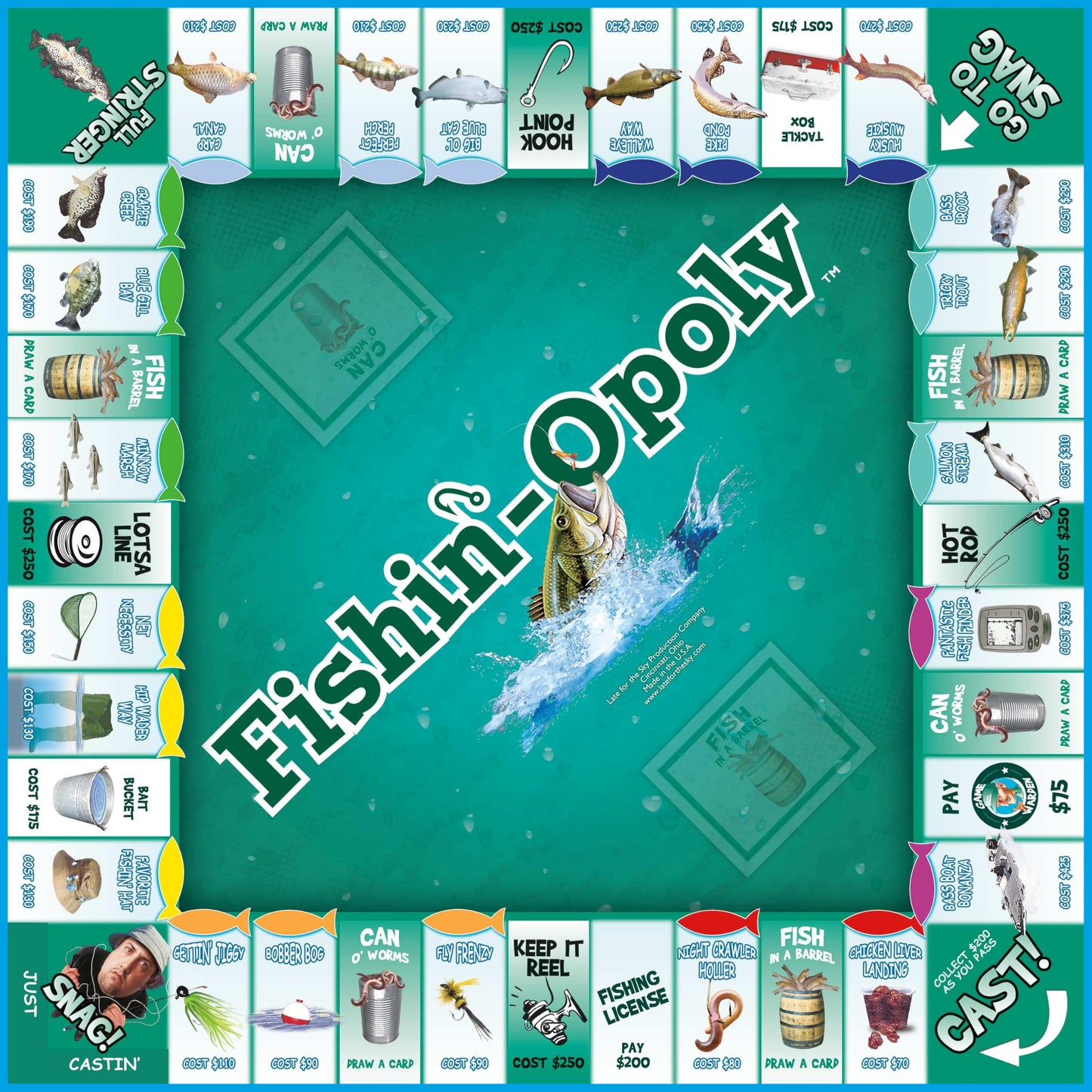 Fishin'-Opoly: Family Fishing Board Game by Late for the Sky (2–6 Players)