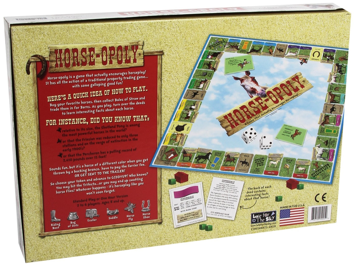 Late for the Sky Horse-Opoly Board Game – Family Property Trading for 2-6 Players (Ages 8+)