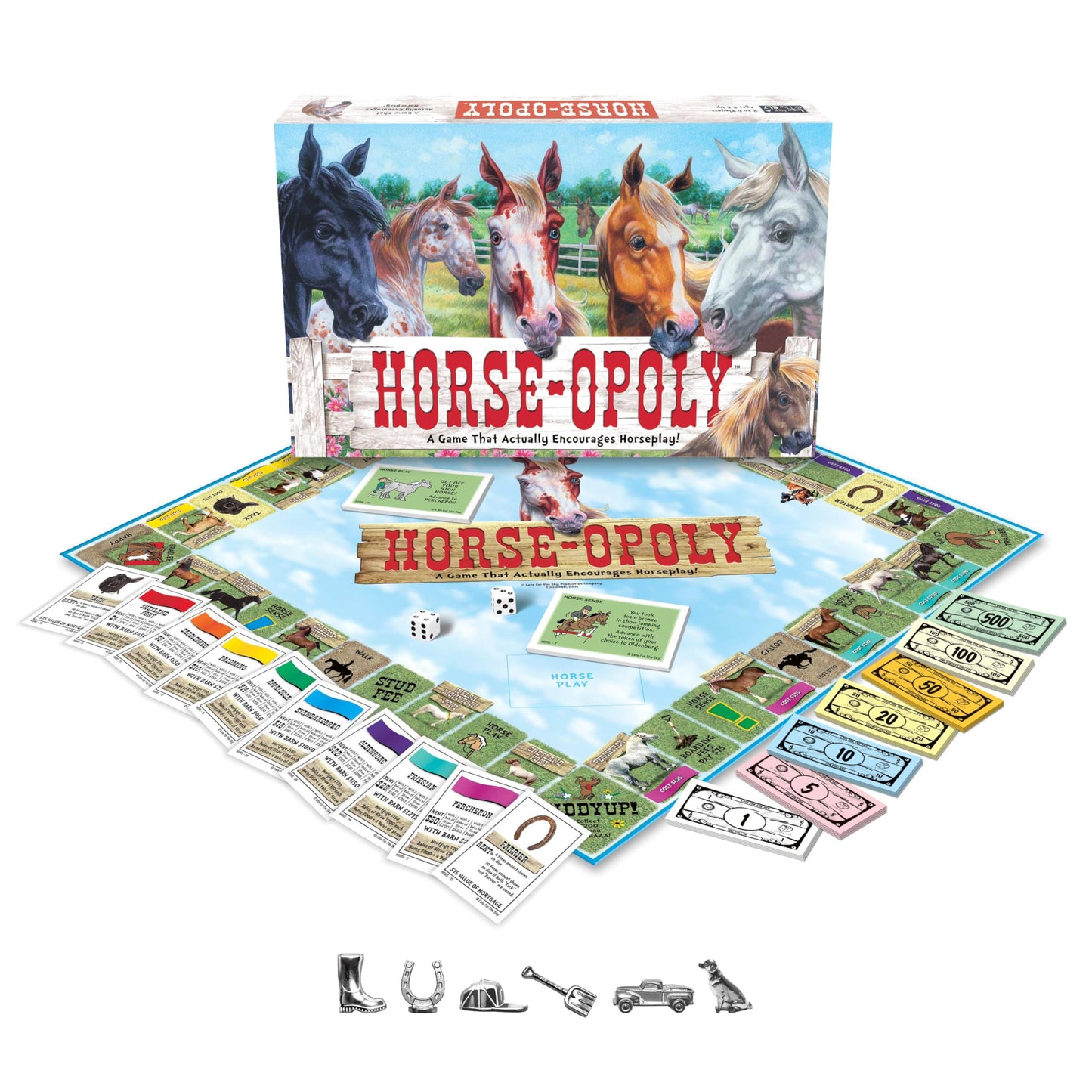 Late for the Sky Horse-Opoly Board Game – Family Property Trading for 2-6 Players (Ages 8+)