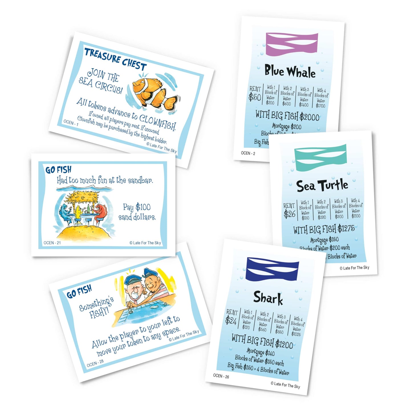 Late for the Sky Ocean-Opoly Board Game – Family Strategy & Marine Life Adventure for 2-6 Players